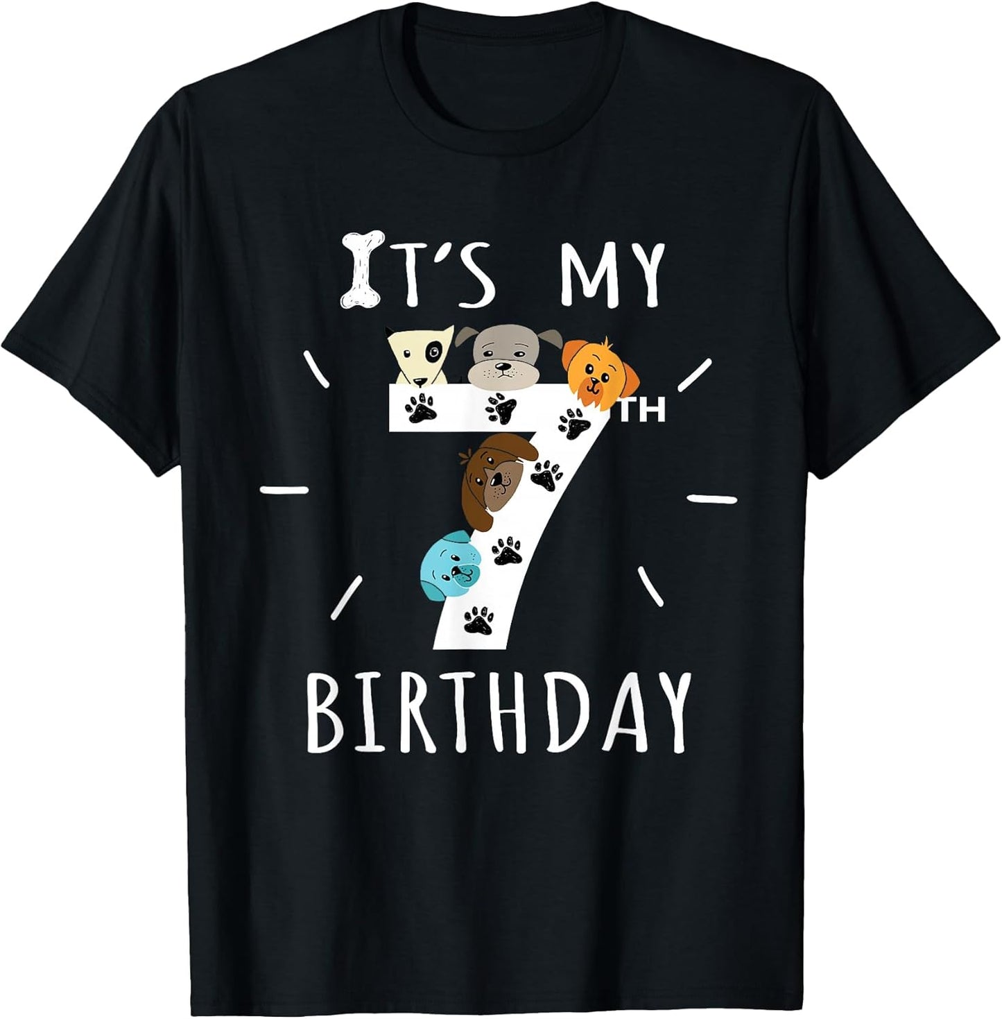 It's My 7th Birthday Dog Lover Theme 7 Years Old Puppy T-Shirt