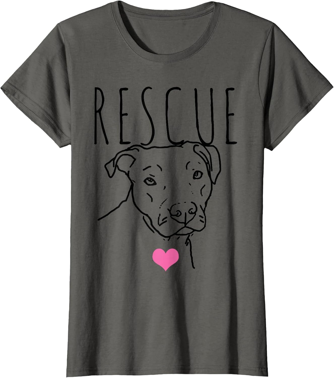 Dog Rescue Pitbull Cute Heart Adopt Pet Animal Dog Lover T-Shirt
