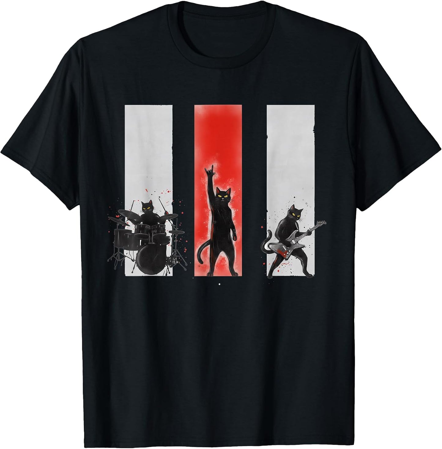 Punk Rock Band Funny Cats Rock and Roll Music Lover Humor T-Shirt