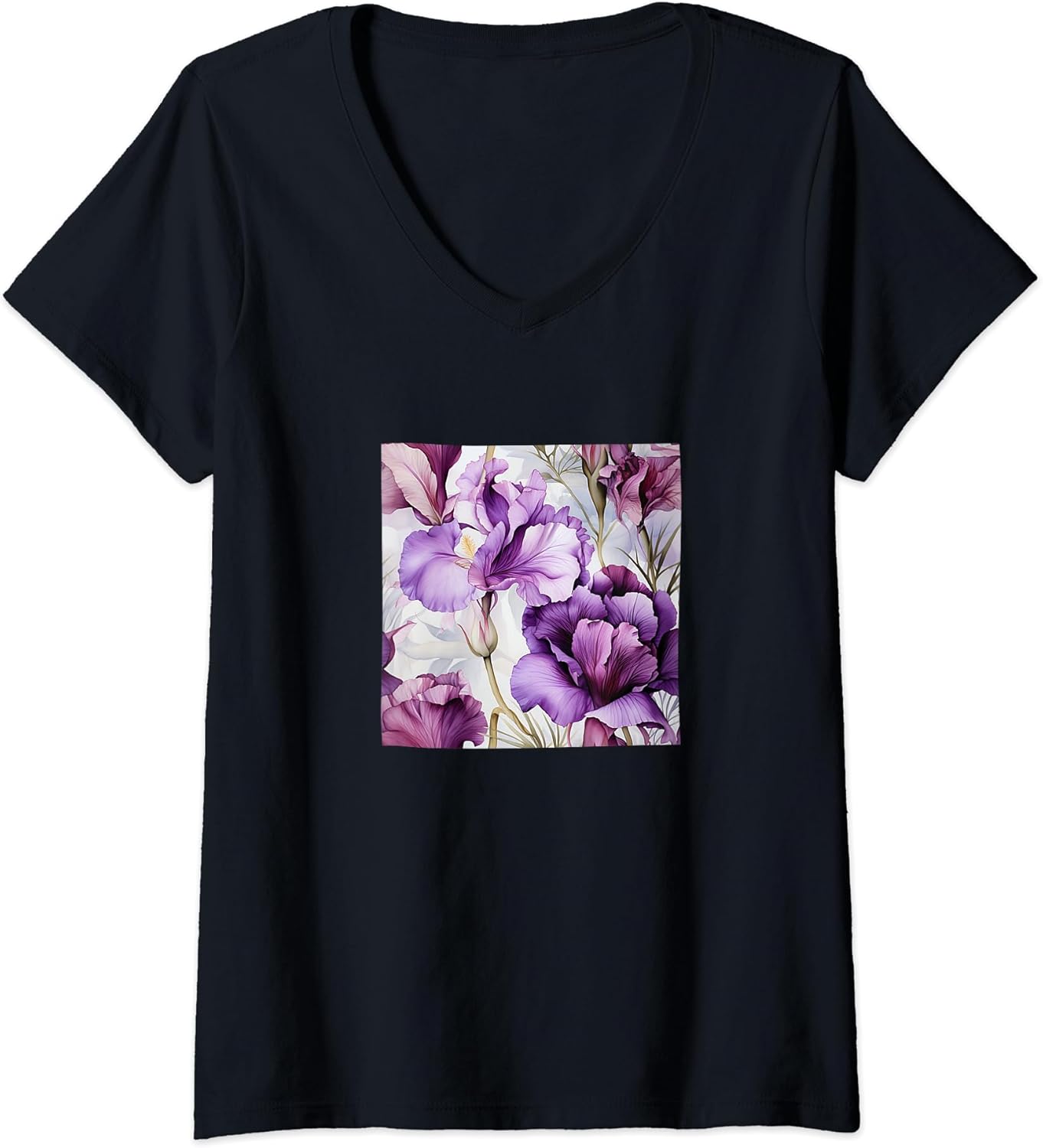 Iris Watercolor Wildflower Pattern Merch