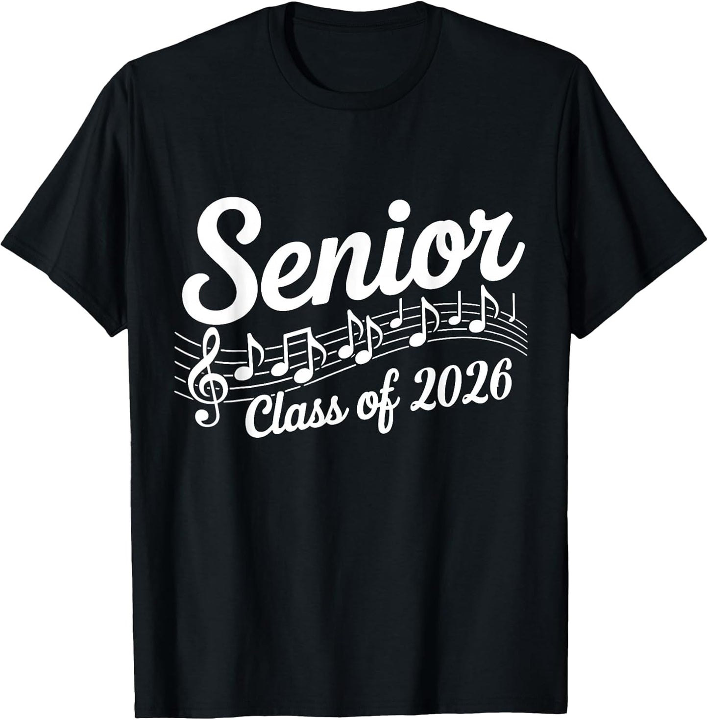 2026 Senior Choir Band Orchestra Class of 2026 Music Notes T-Shirt