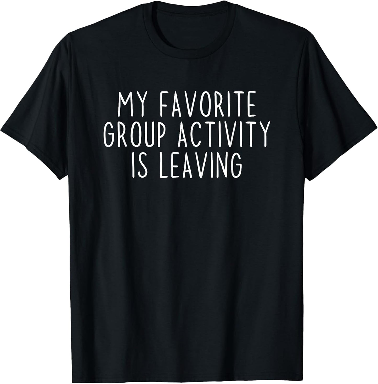 Funny Introvert Antisocial Sarcastic Humorous Black Unisex-Adults Small Cotton 65% Polyester 35% Short Sleeve Classic Fit Crew Neck T-Shirt