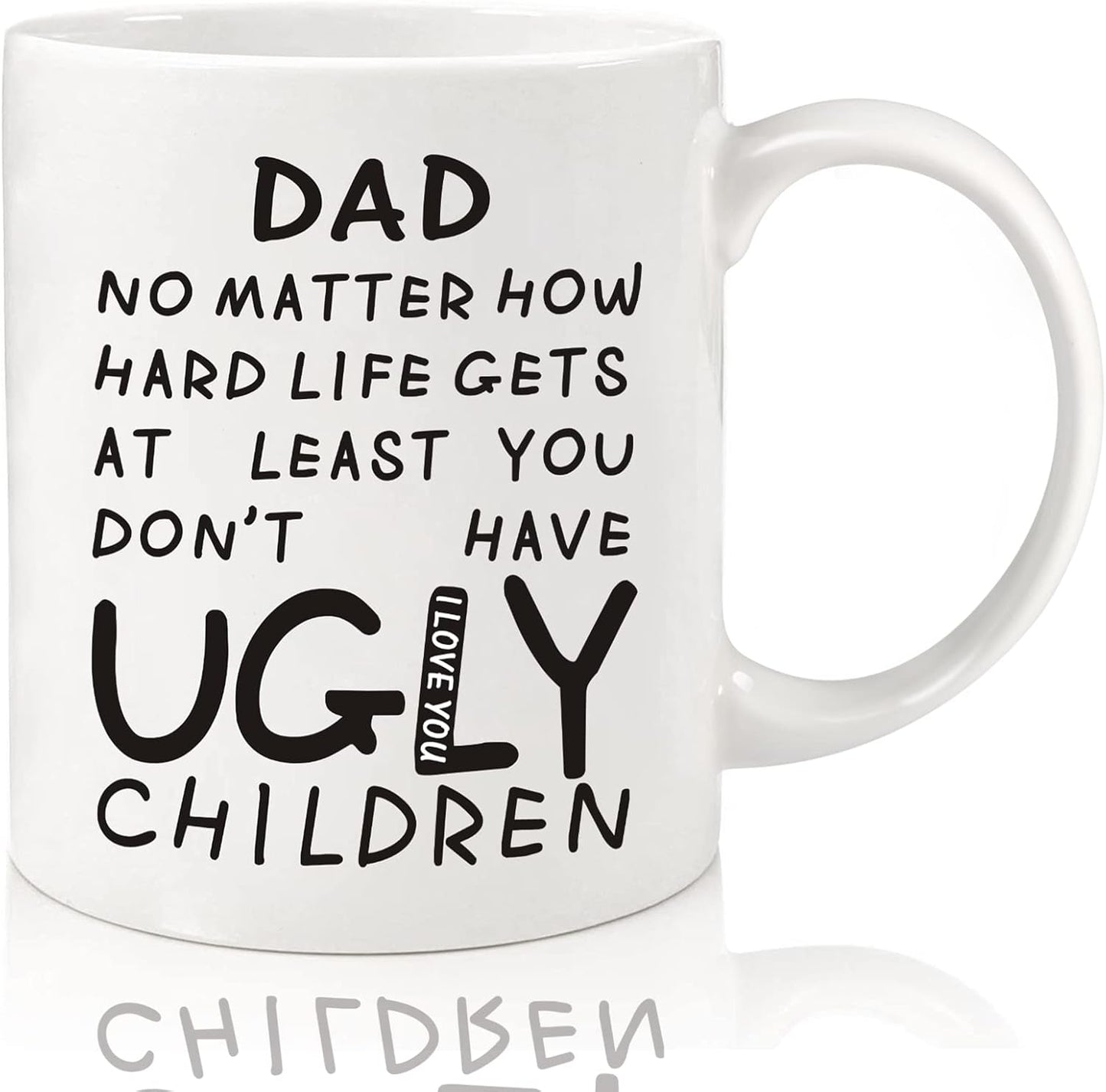 Fathers Day Dad Gifts from Daughter Son Wife: 11oz Funny Coffee Mug for Dad Unique Birthday Gifts for Father Husband Men Him Personalized Christmas Anniversary Retirement Presents for Daddy Stepfather