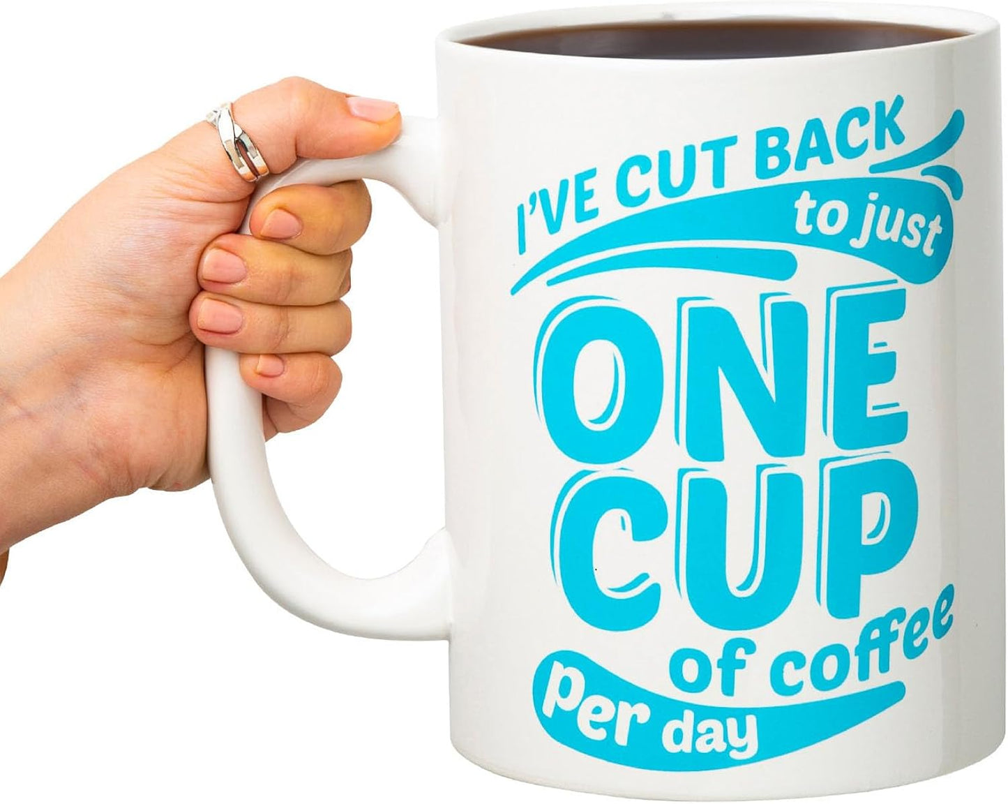 BigMouth Inc. Coffee Mug - “I've Cut Back to Just One Cup of Coffee per Day”, Giant-Sized Novelty Coffee Mug, 64 oz