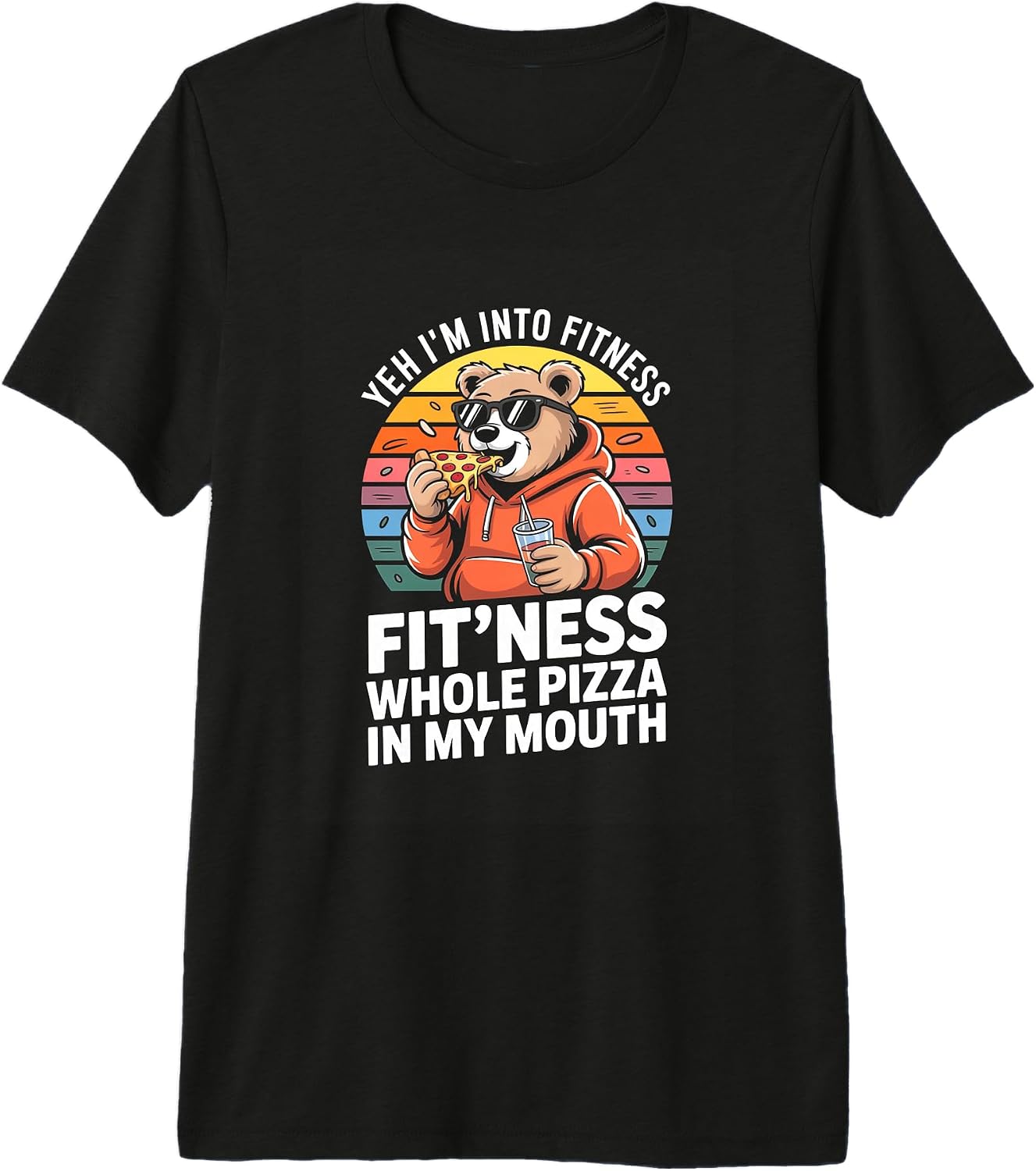 Funny Fitness Pizza Bear Cheat Day Humor