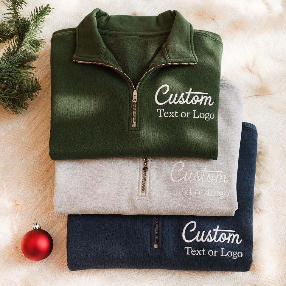 Custom Embroidered Quarter Zip Sweatshirt: Personalized Team Apparel