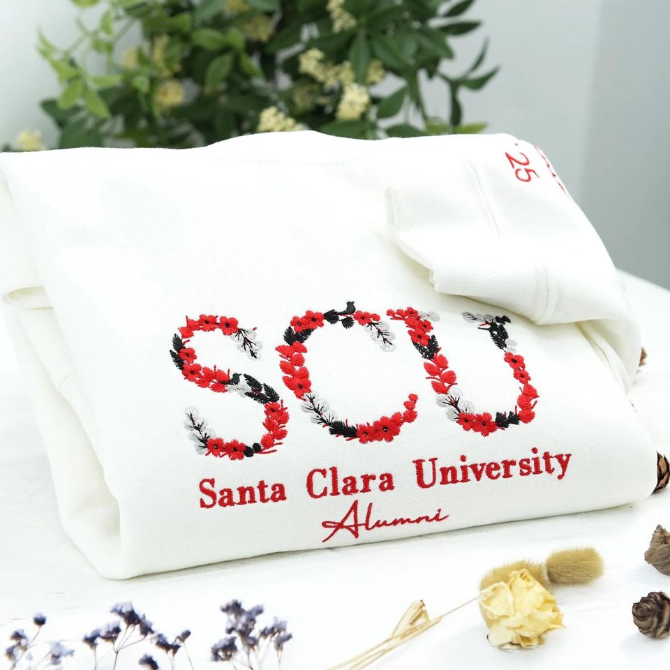 Custom Embroidered Floral College Letter Sweatshirt | College Spirit Wear | Flower University Crewneck | Sorority Gift