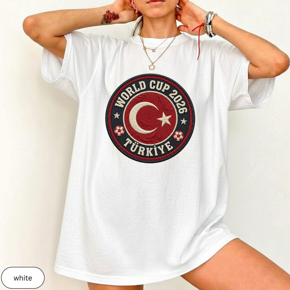Turkey World Cup 2026 Embroidered Patch T-Shirt