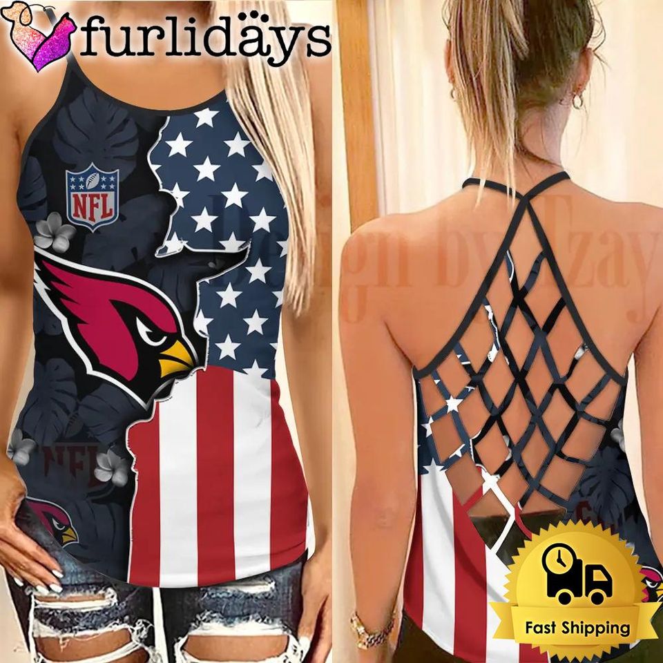 Arizonna Football Criss Cross Tank Top