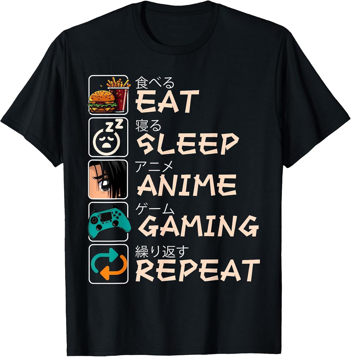 Eat Sleep Anime Gaming Store For Boys Girls