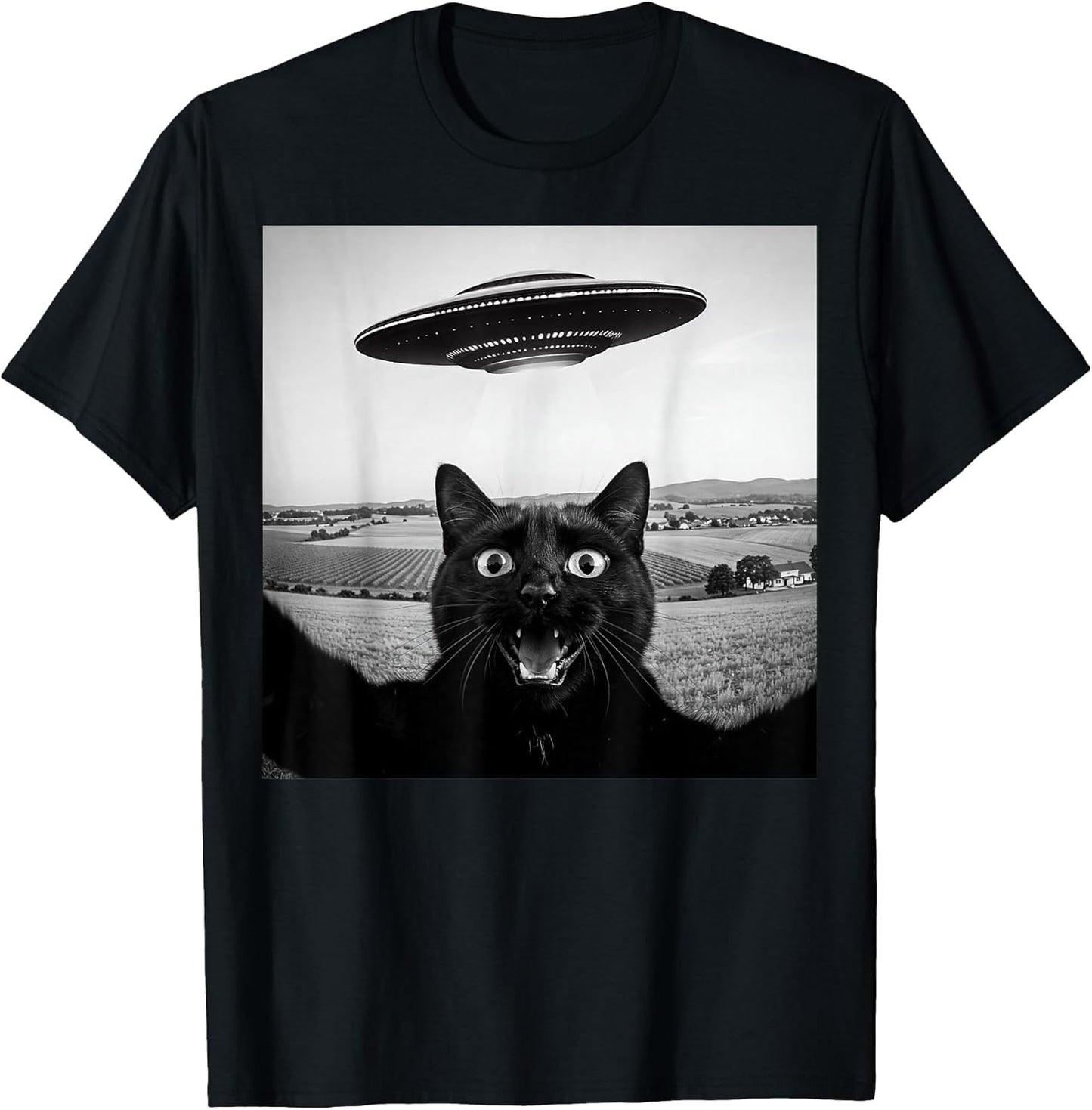 Black Cat Selfie Apparel Gifts Graphic Tee