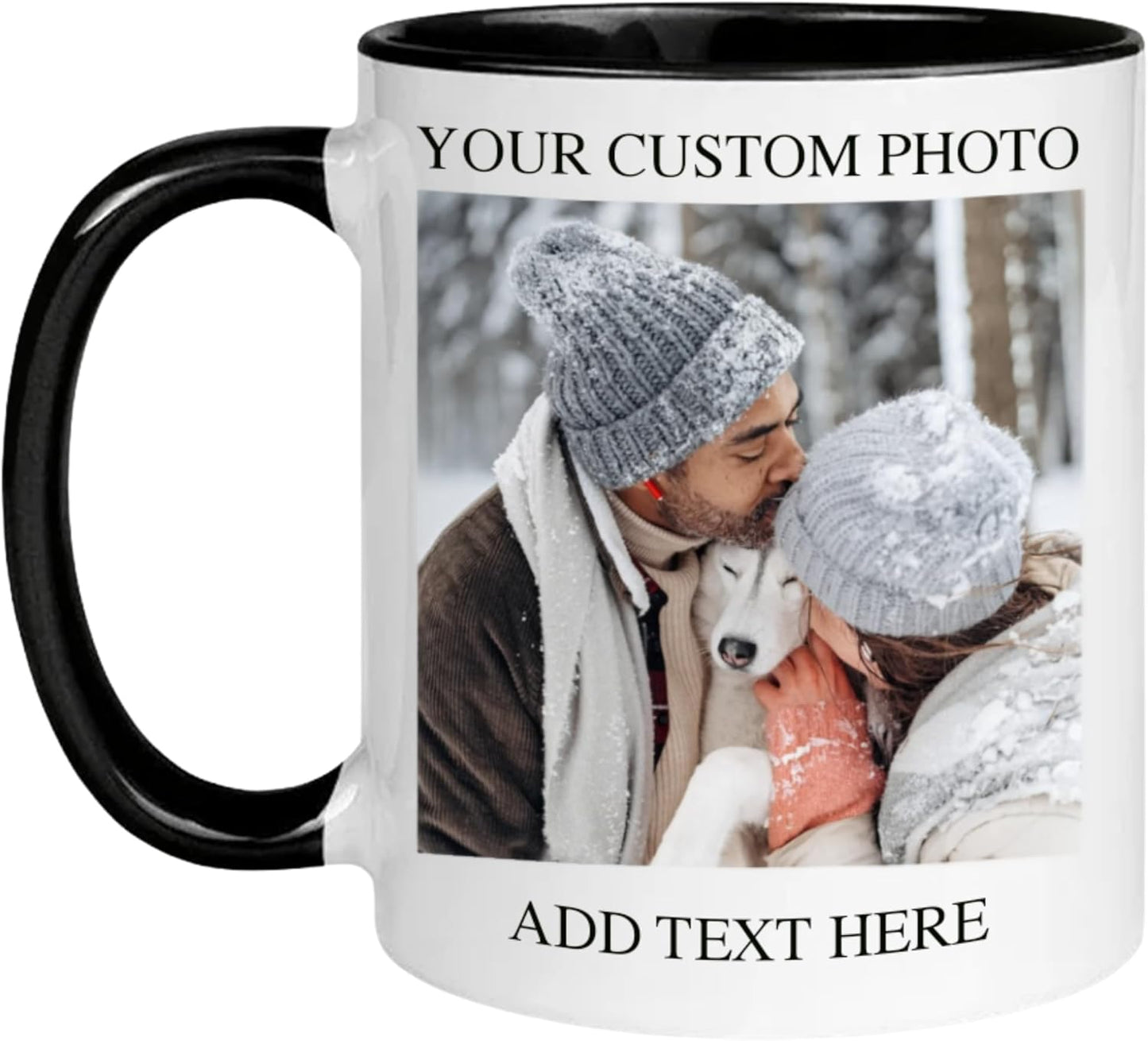 Custom Mug - Personalized Coffee Mug with Photo Text Logo | Taza Personalizada 11oz Both Sides Print | Custom Gifts for Men Women | Customized Picture Cup Dishwasher Safe
