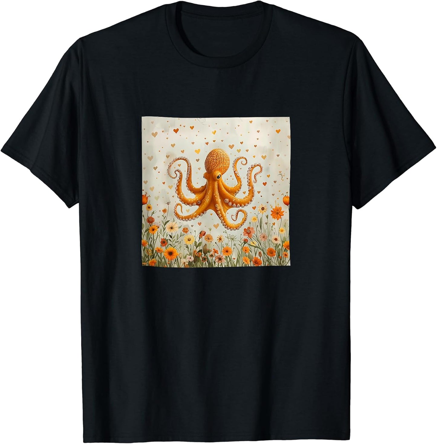Octopus Flowers With Hearts Around Boho Merch