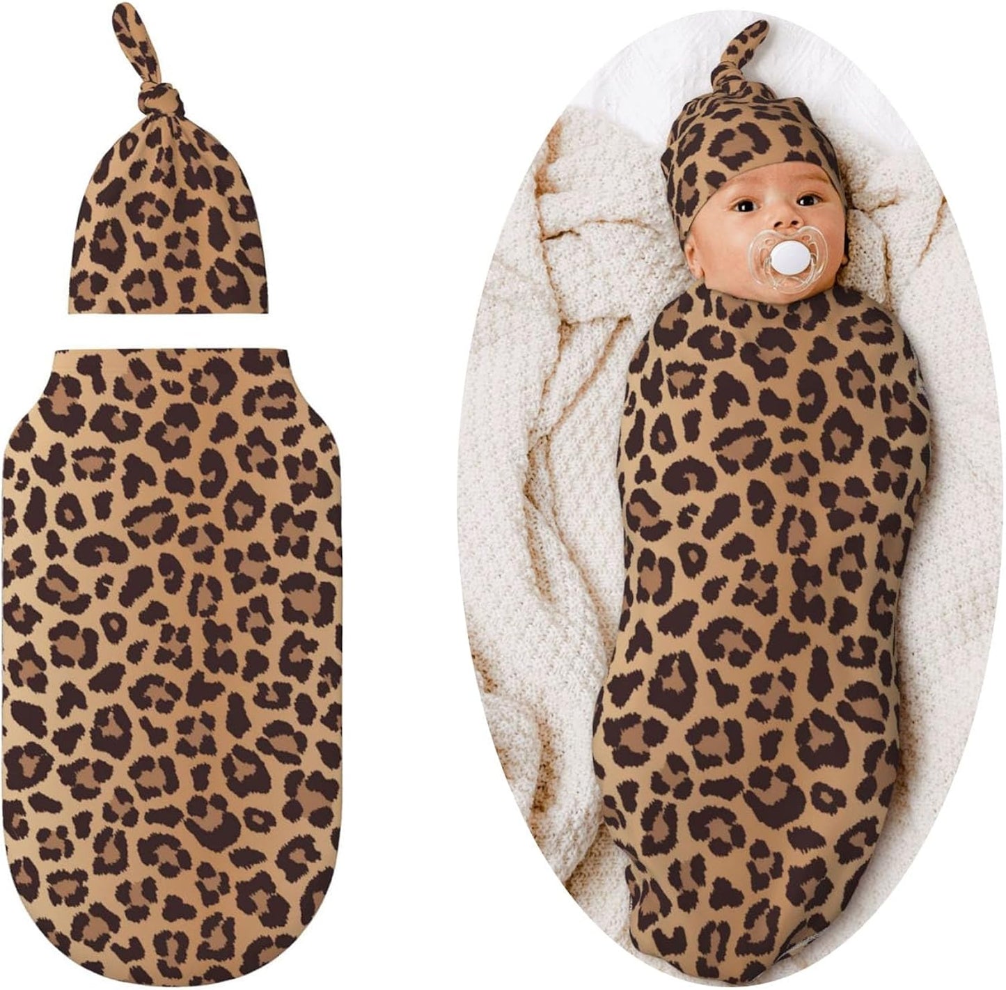 Leopard Swaddle Blankets Soft Receiving Blanket Baby Swaddle Wrap for Baby Girls Boys