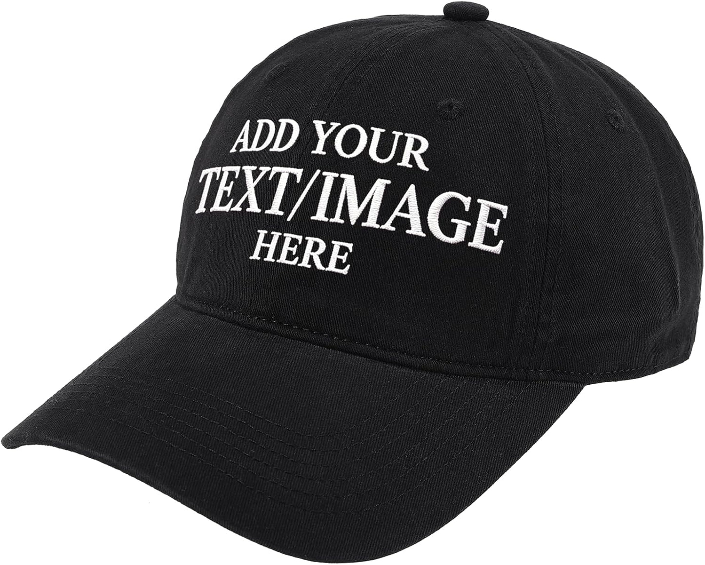 Bulk Embroidered/Printed Custom Hat - Add Your Own Logo/Text/Image Design Personalized Adjustable Baseball Cap for Man/Women