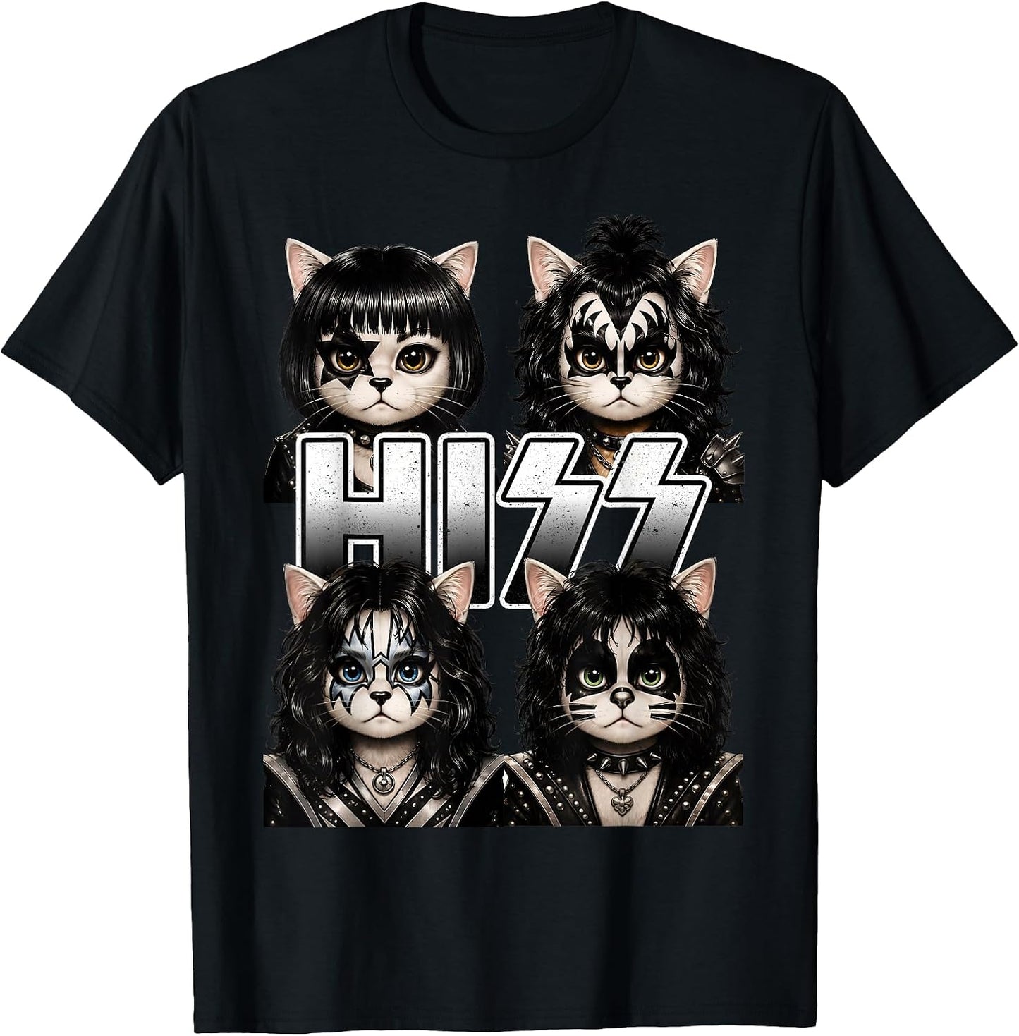 Hiss Cat Kittens Lovers Rock Rockin Birthday Gifts Men Women T-Shirt