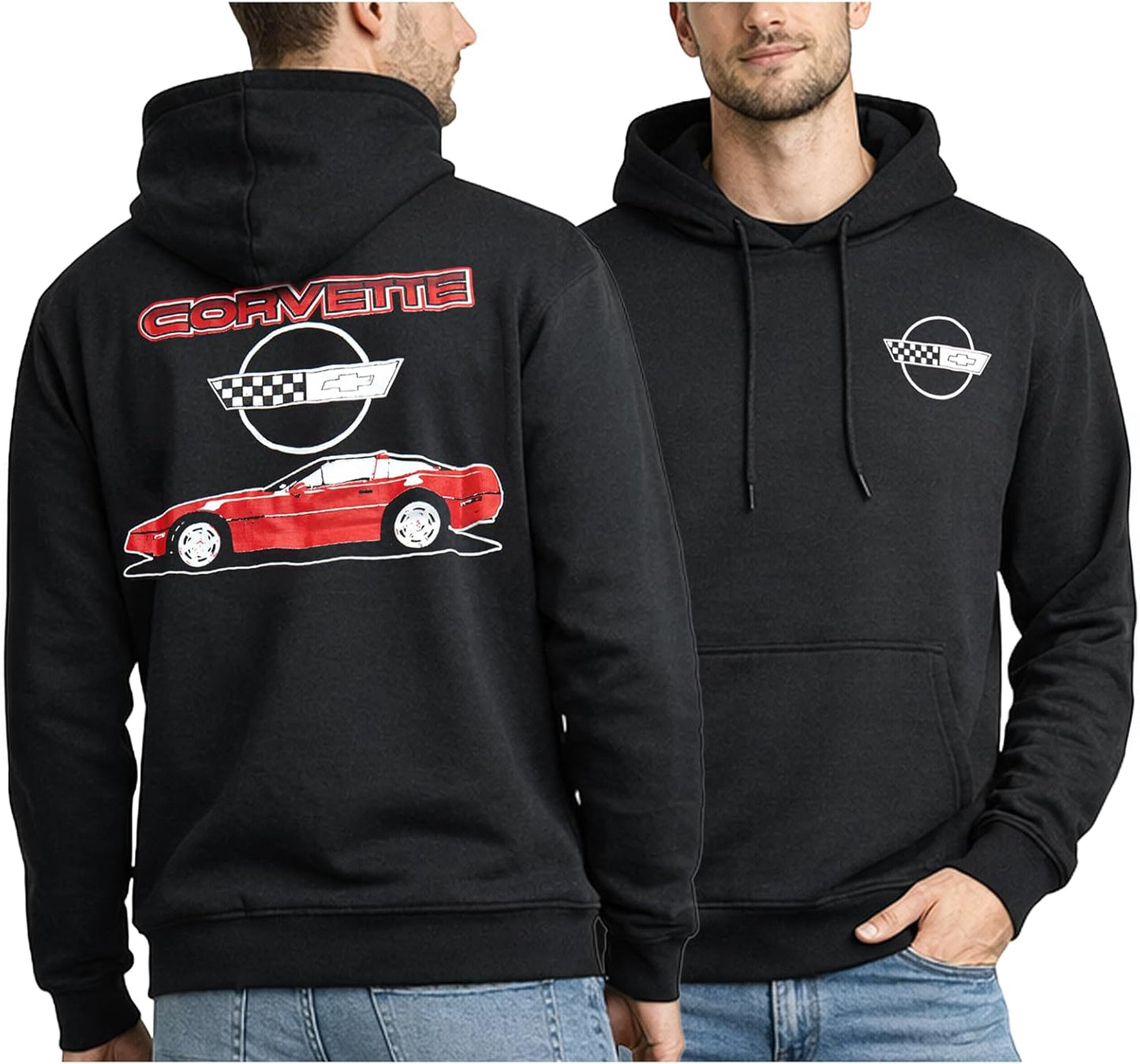 Chevrolet Corvette Mens Graphic Hoodies - Fleece Pullover Hooded Sweatshirt Cool Streetwear Hoodies (S-XL)