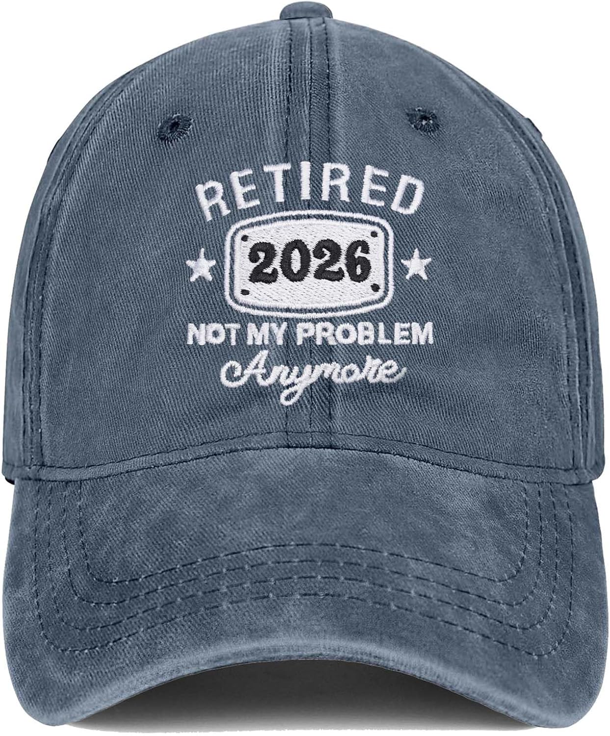 Retirement Gifts for Men Women Hat Retired 2026 Gift Not My Problem Anymore Embroidered Baseball Cap Blue