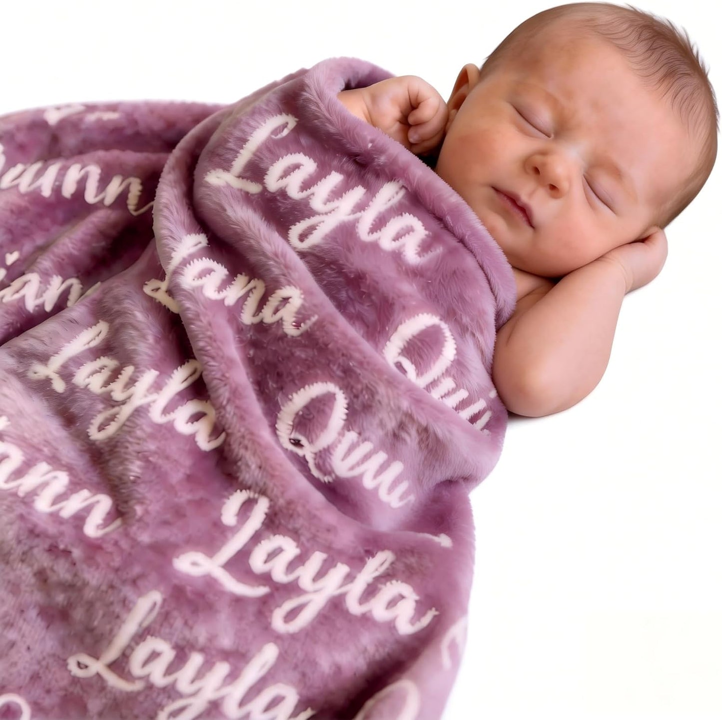 Ships Next Day - Personalized Baby Blanket with Name, Custom Swaddle Blanket for Boys Girls, Ultra-Soft Fleece Blanket, Ideal Customized Baby Gifts for Newborns and Baby Showers