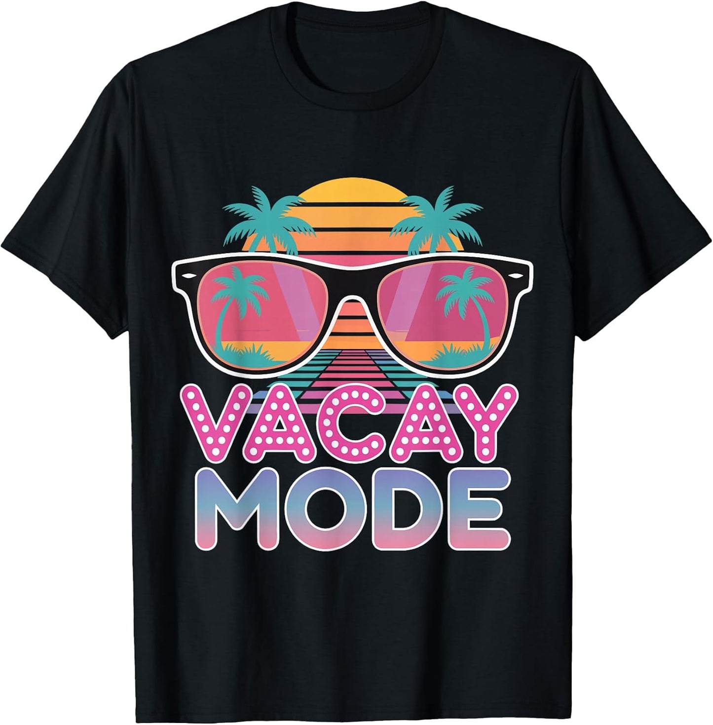 Vintage Vacay Mode Sunglasses Beach Sunset Graphic