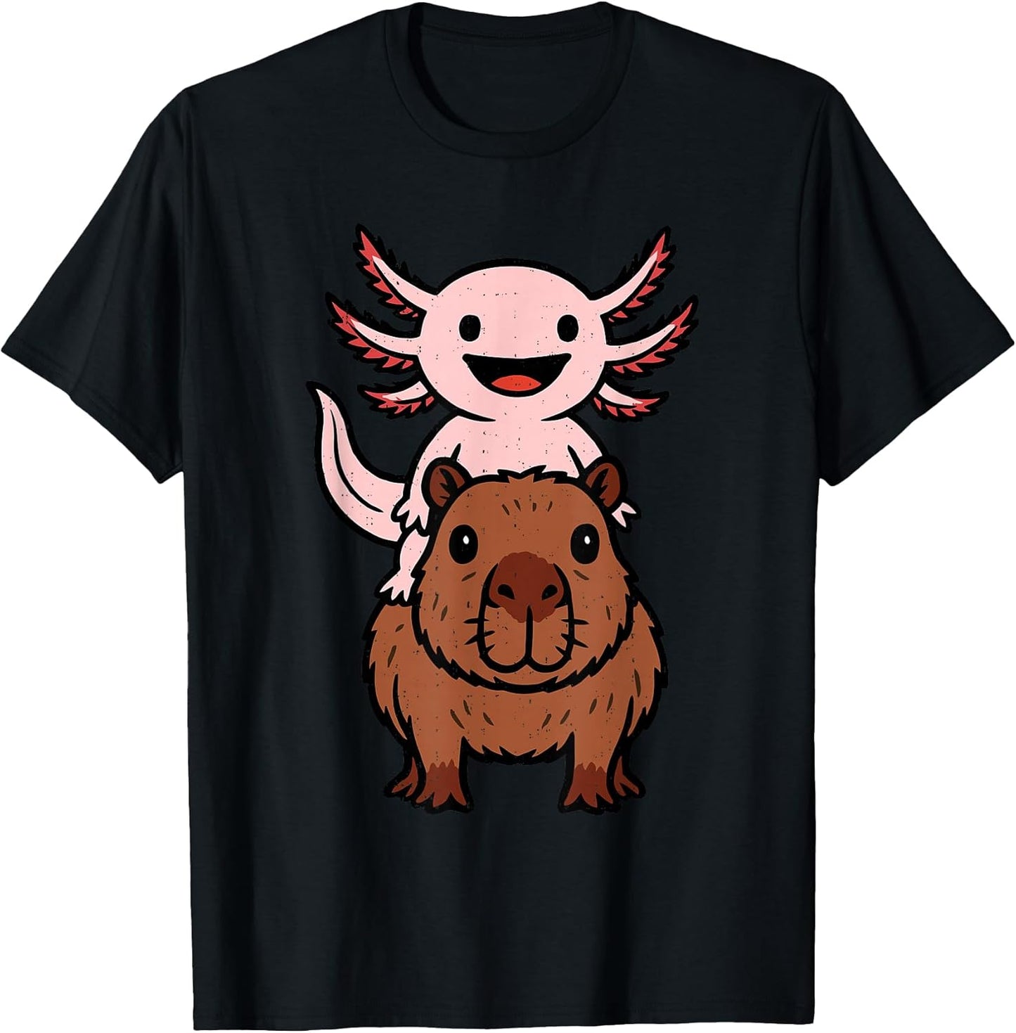 Kawaii Capybara Axolotl Tee