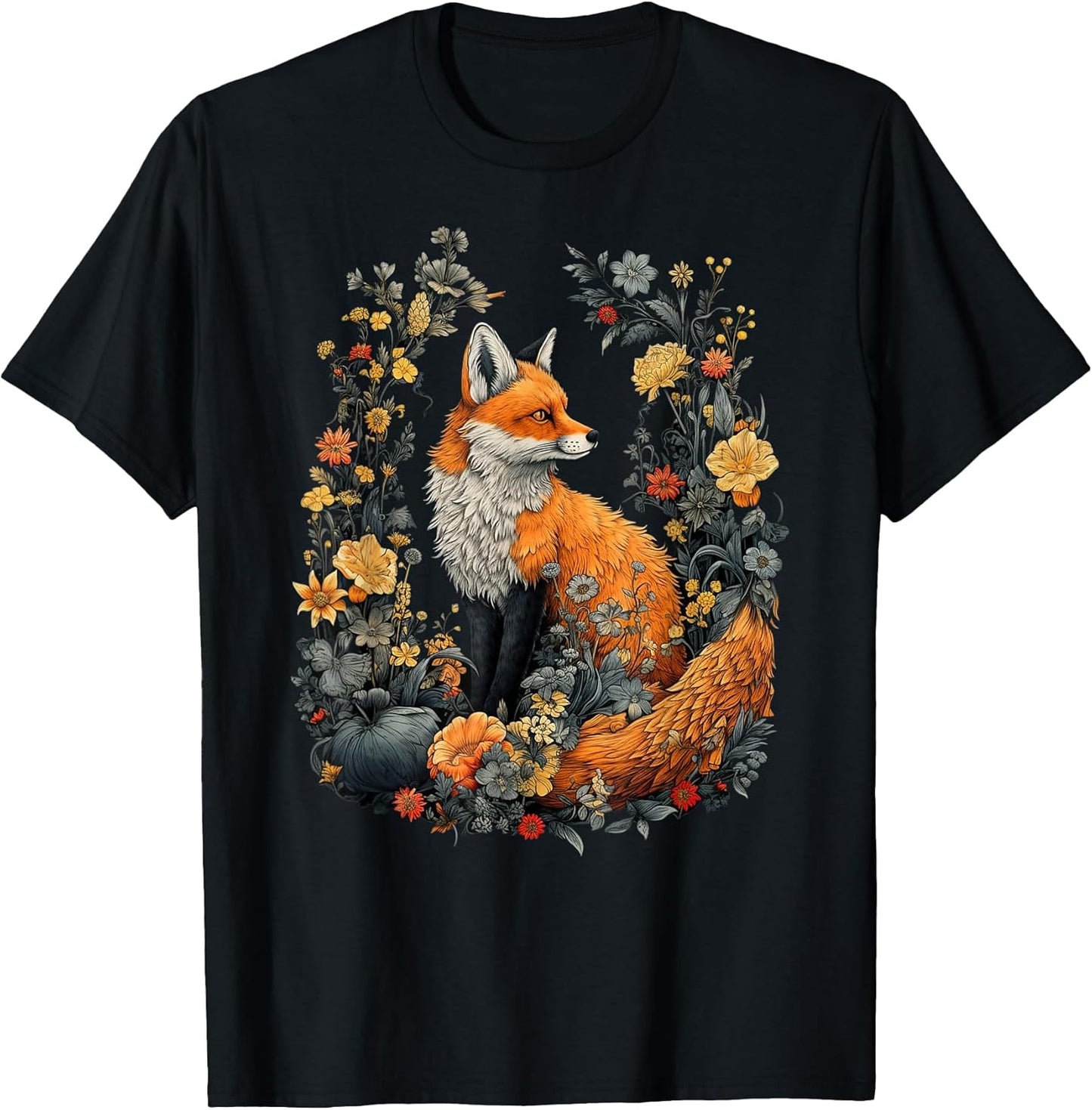 Wildlife Floral Fox Nature Animal Flowers