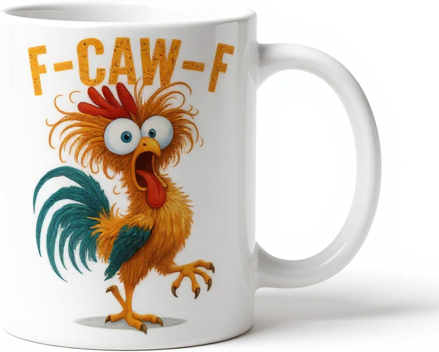 Pure Compression F-Caw-F 11oz Funny Coffee Cup Mug - F Caw F Fcawf Chicken Mug - Prank Gag Gifts for Men Women