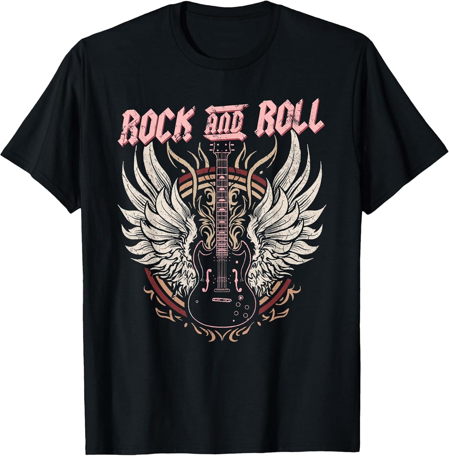 Rock & Roll Guitar Vintage Rock Women Rock Band Music T-Shirt