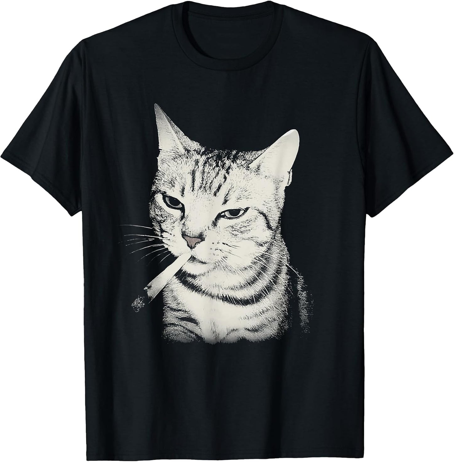 Smoking Cat Y2k Vintage Cat Gen Z Joke Tee