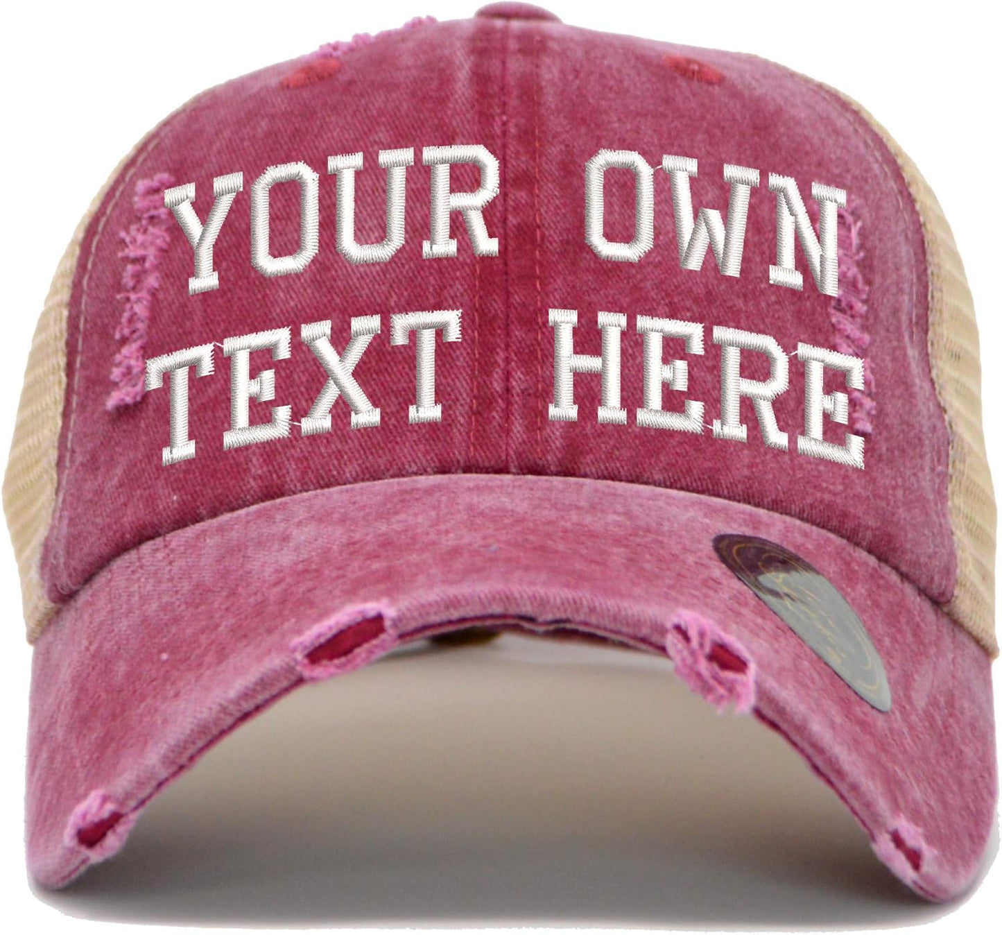 Custom Embroidered Hat Vintage Washed Distressed Trucker Baseball Cap Adjustable Men Women Low Profile Dad Cap
