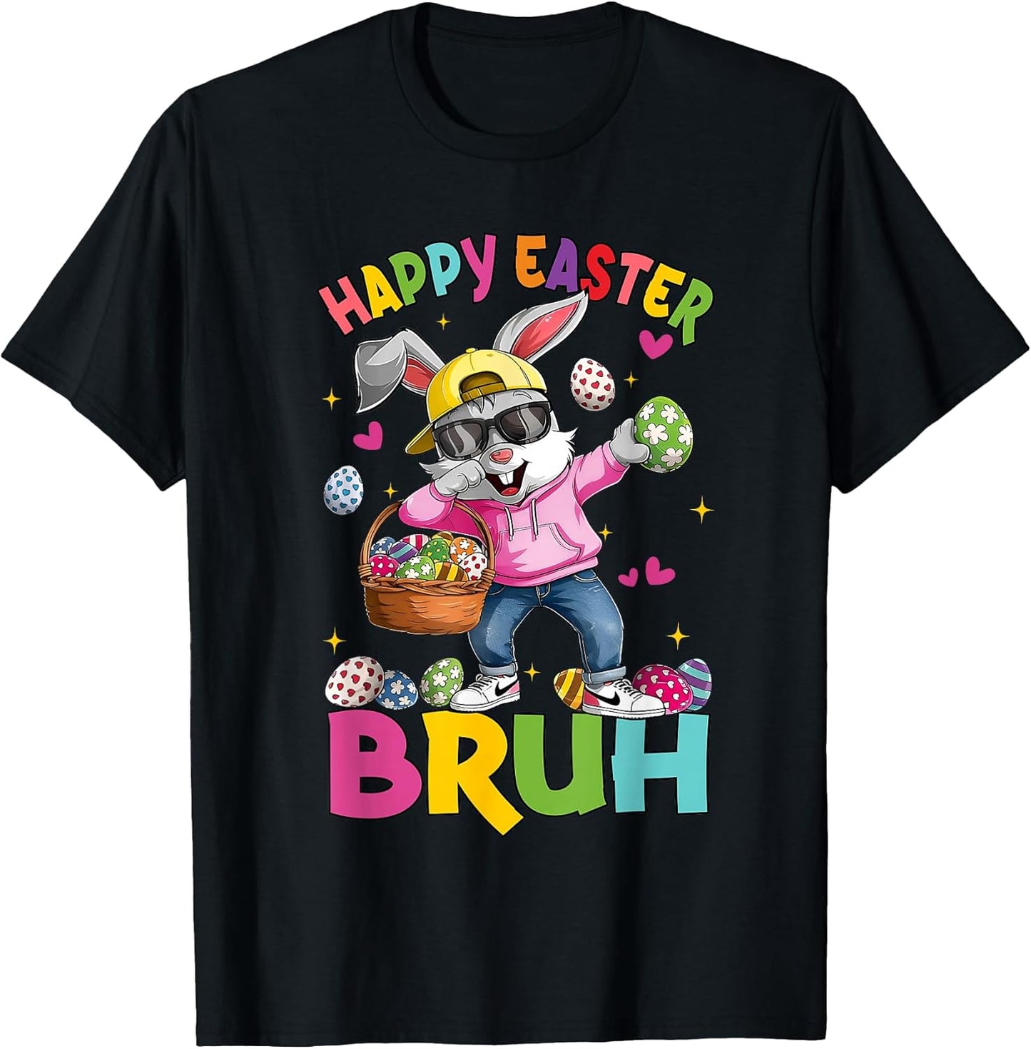 Dabbing Bunny Sunglasses Rabbit Eggs Happy Easter.