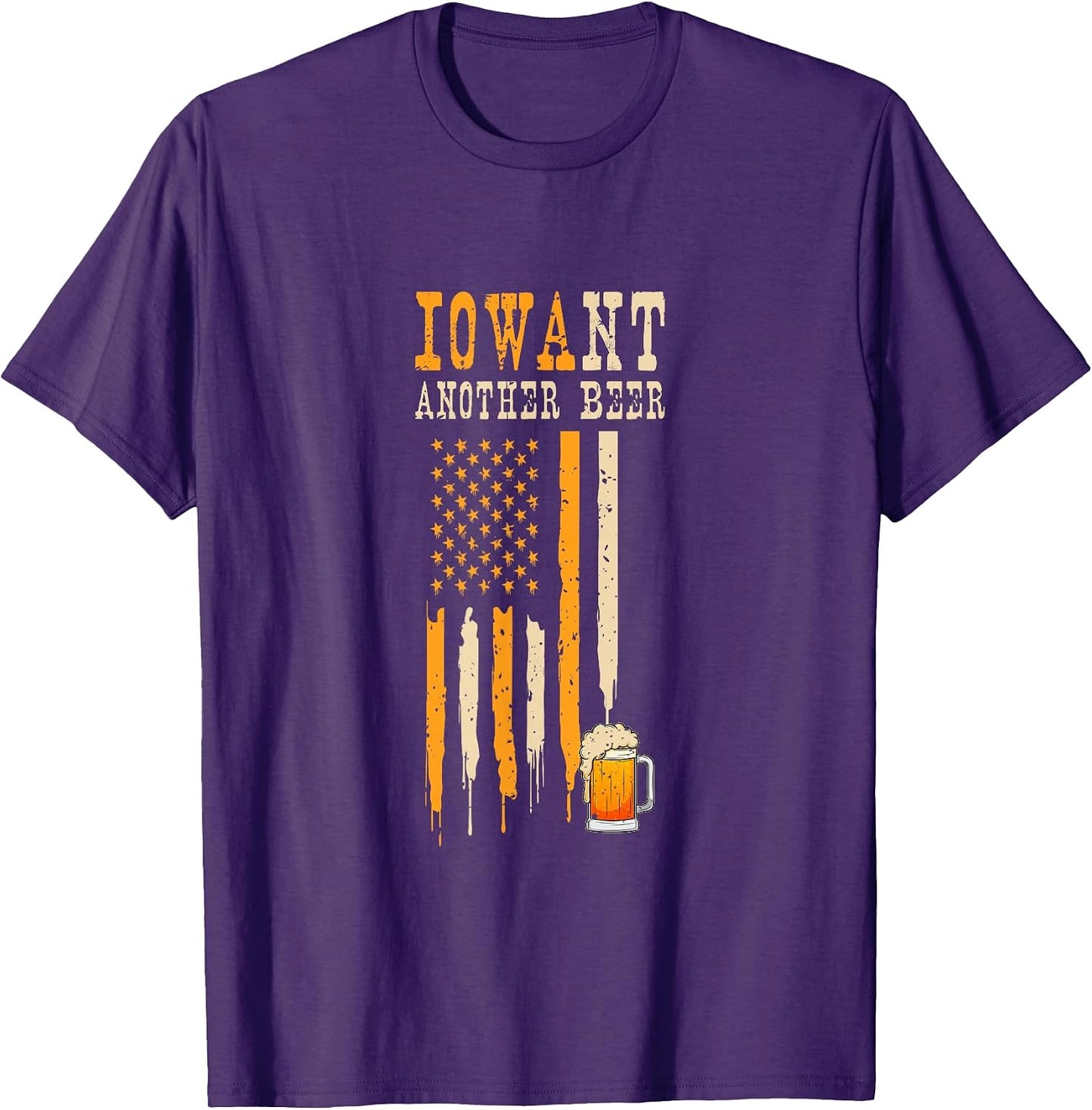 Funny Iowa State Map Beer Quote & Flag