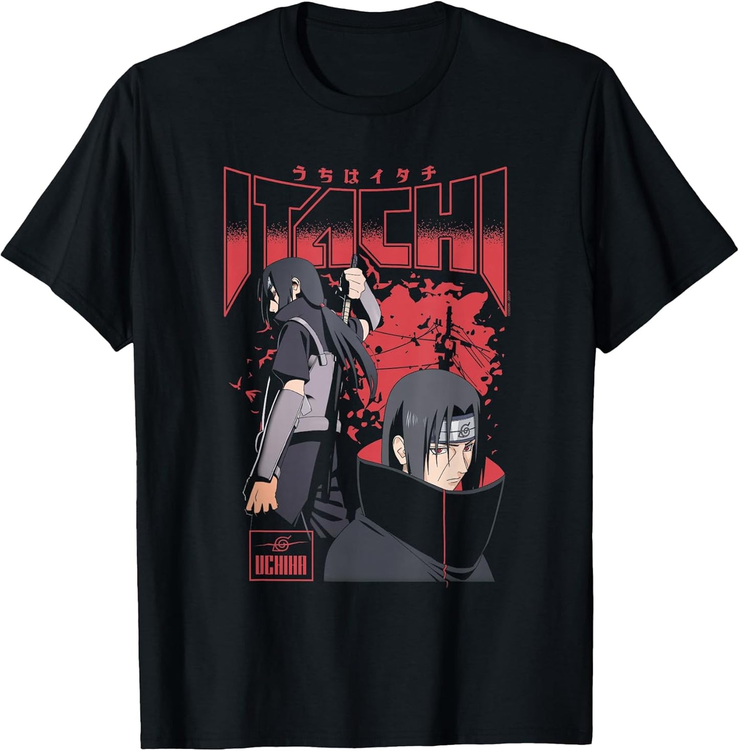 Shippuden Itachi Uchiha Red Splatter Anime T-Shirt