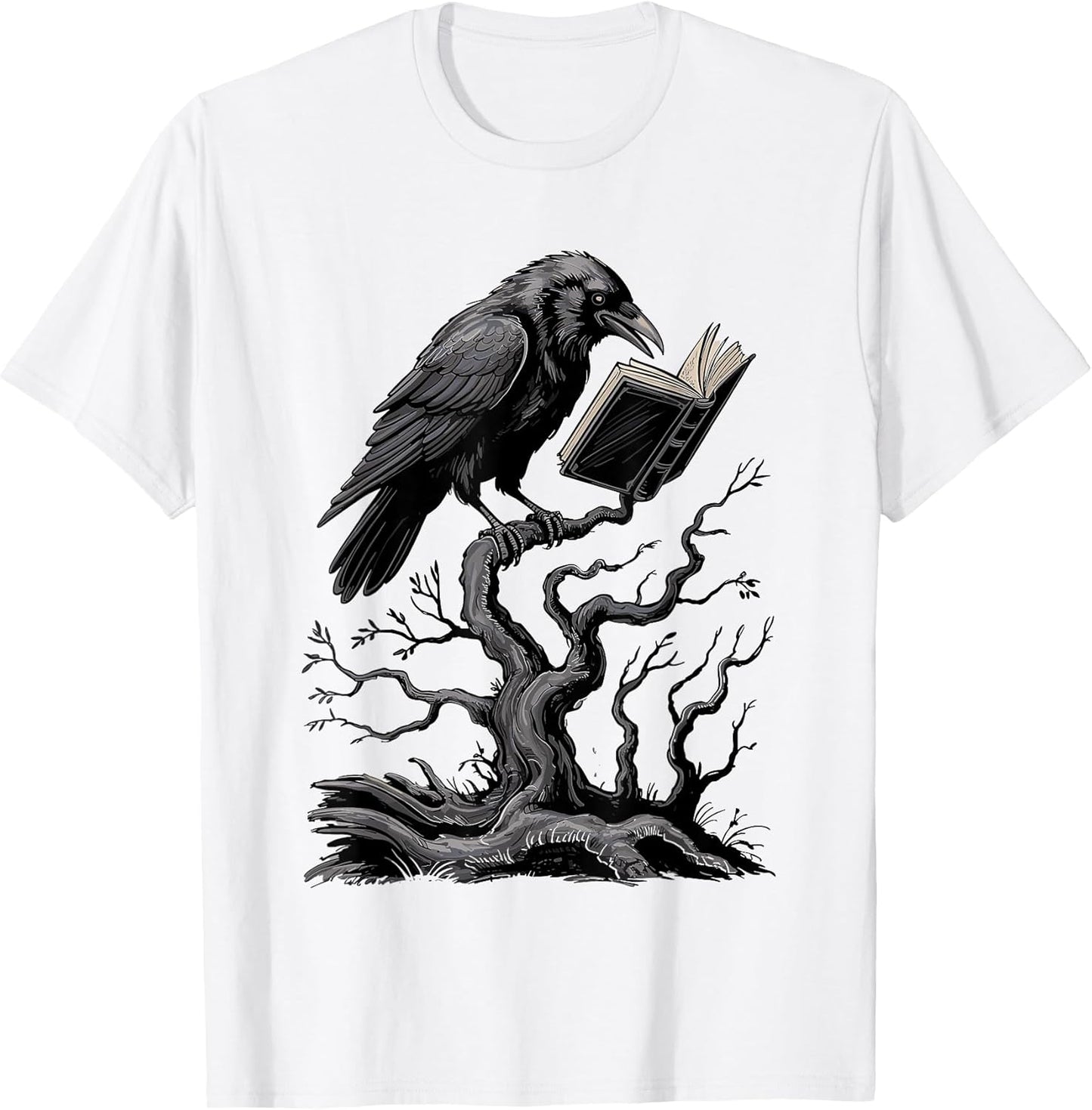 Halloween Raven Reading Book Gothic