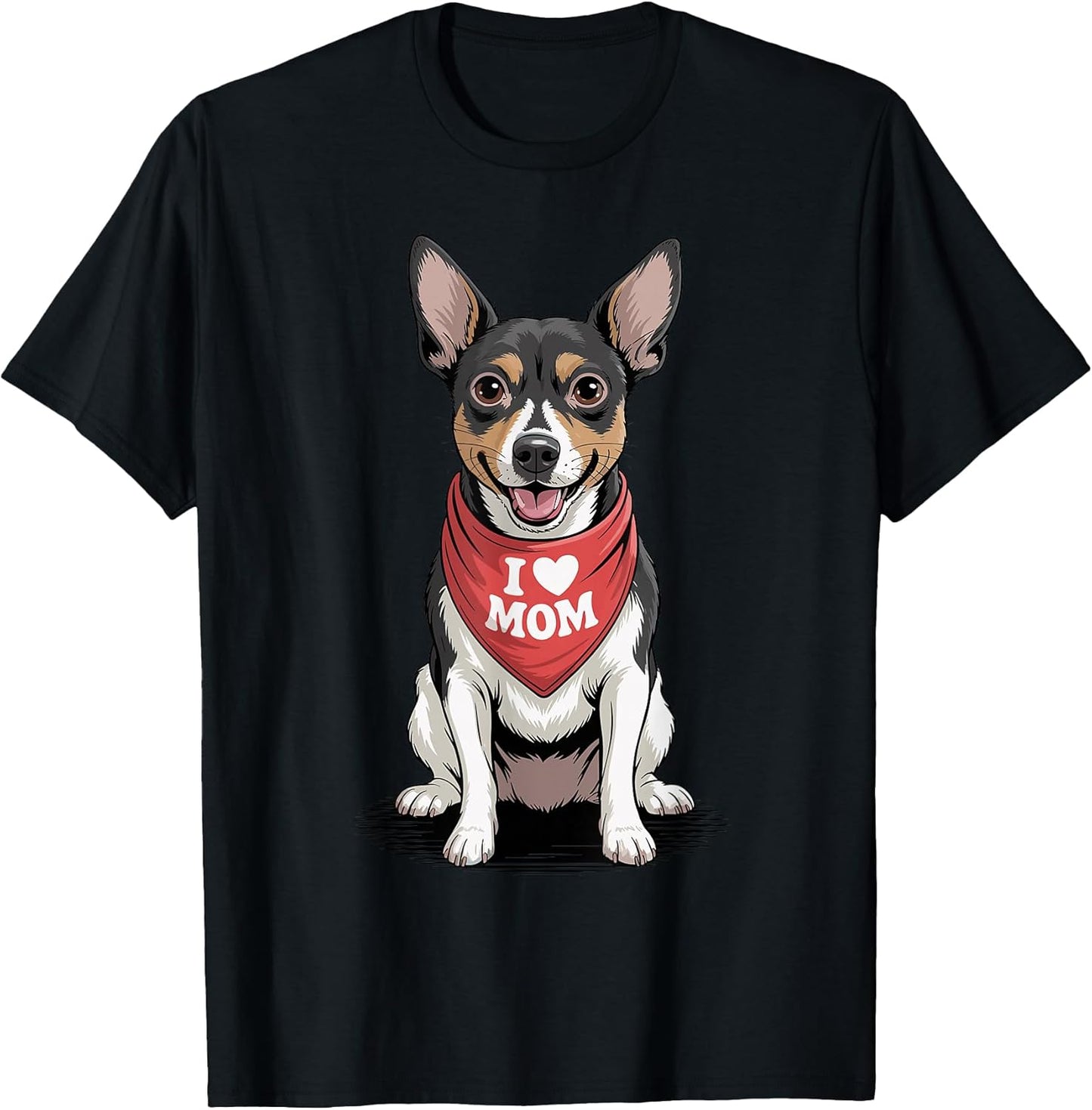 I Love Mom Rat Terrier Lover Dog Mother's Day T-Shirt