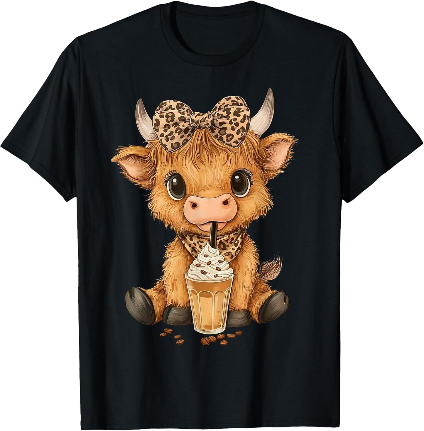 Farm Coffee Drinking Scottish Highland Cow Farmer