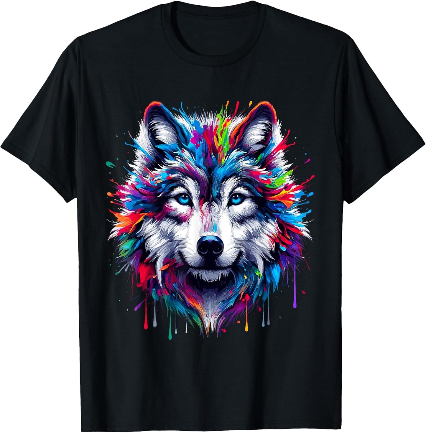 Western Wolf Animal Splash Art Painting