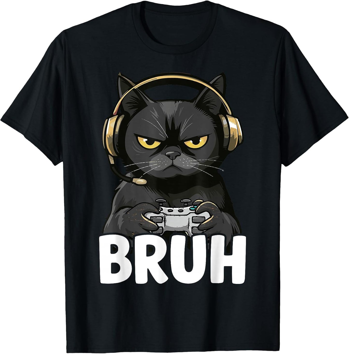 Funny Cat Bruh Meme Gamer Japanese Anime T-Shirt