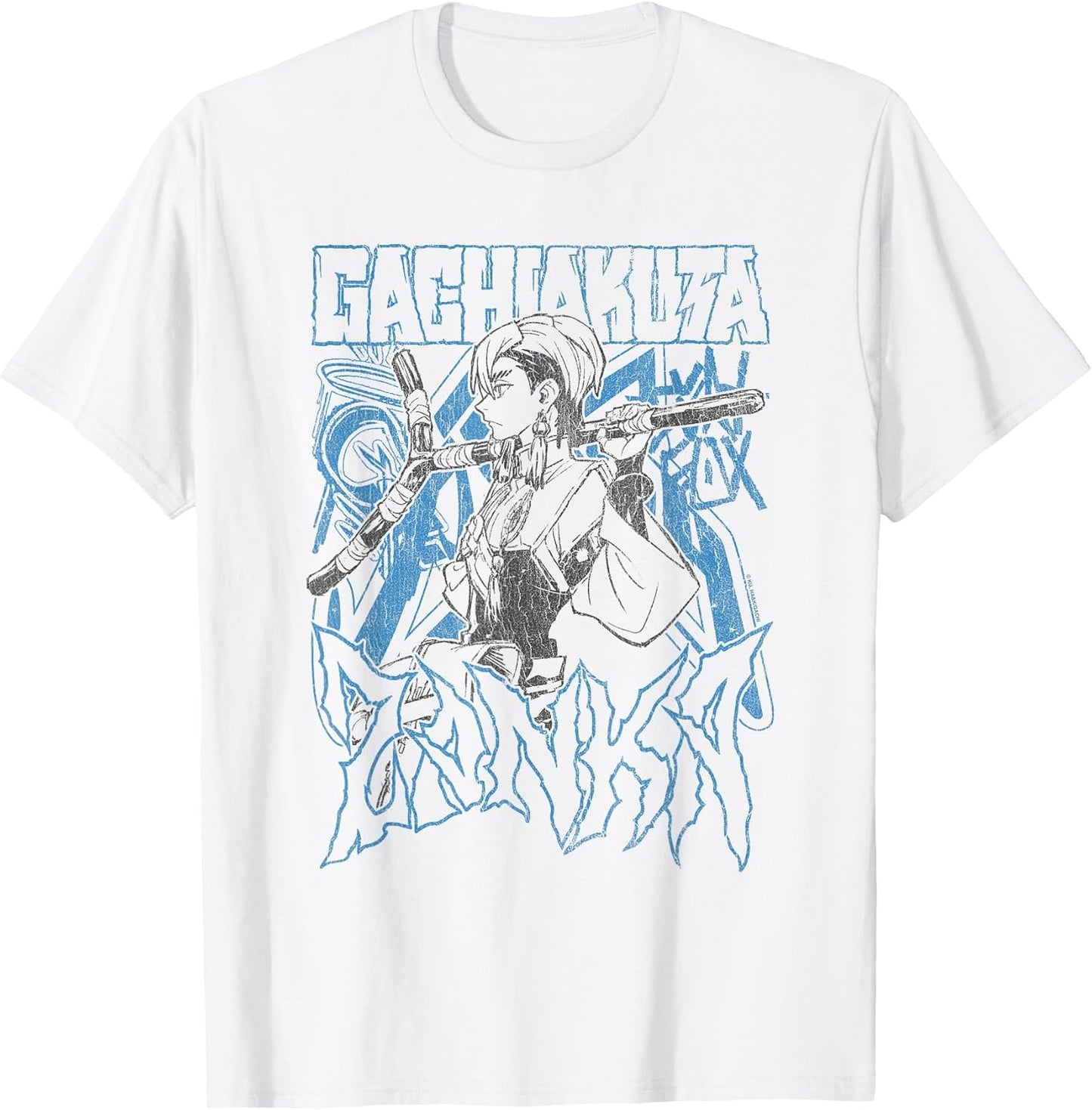Zanka Pose with Blue Logo Graffiti Anime T-Shirt