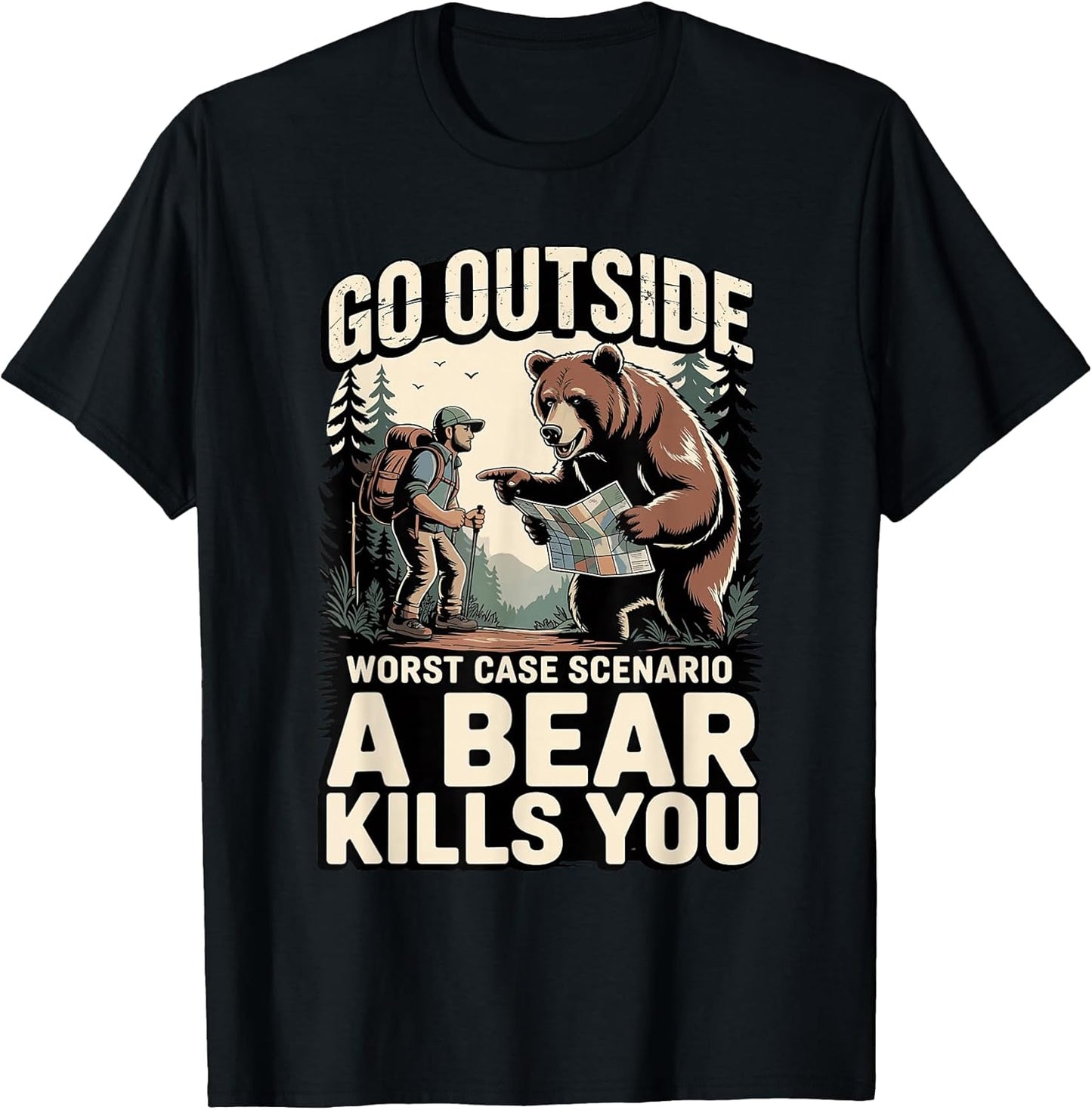 Outdoor Hiking Camping Humor Bear Joke