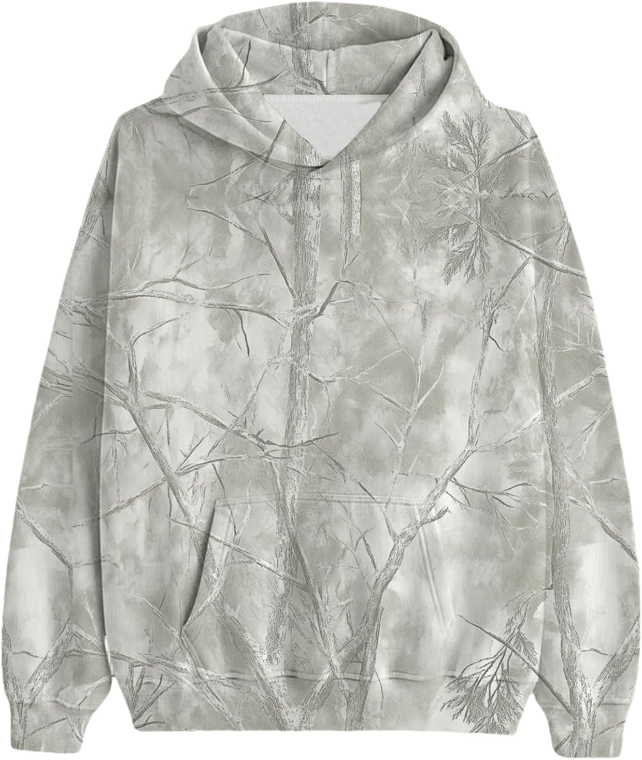 Women's Camo Hoodie Maple Leaf Print Oversized Hooded Sweatshirt Fleece Casual Long Sleeve Pullover Sweatshirts with Pockets
