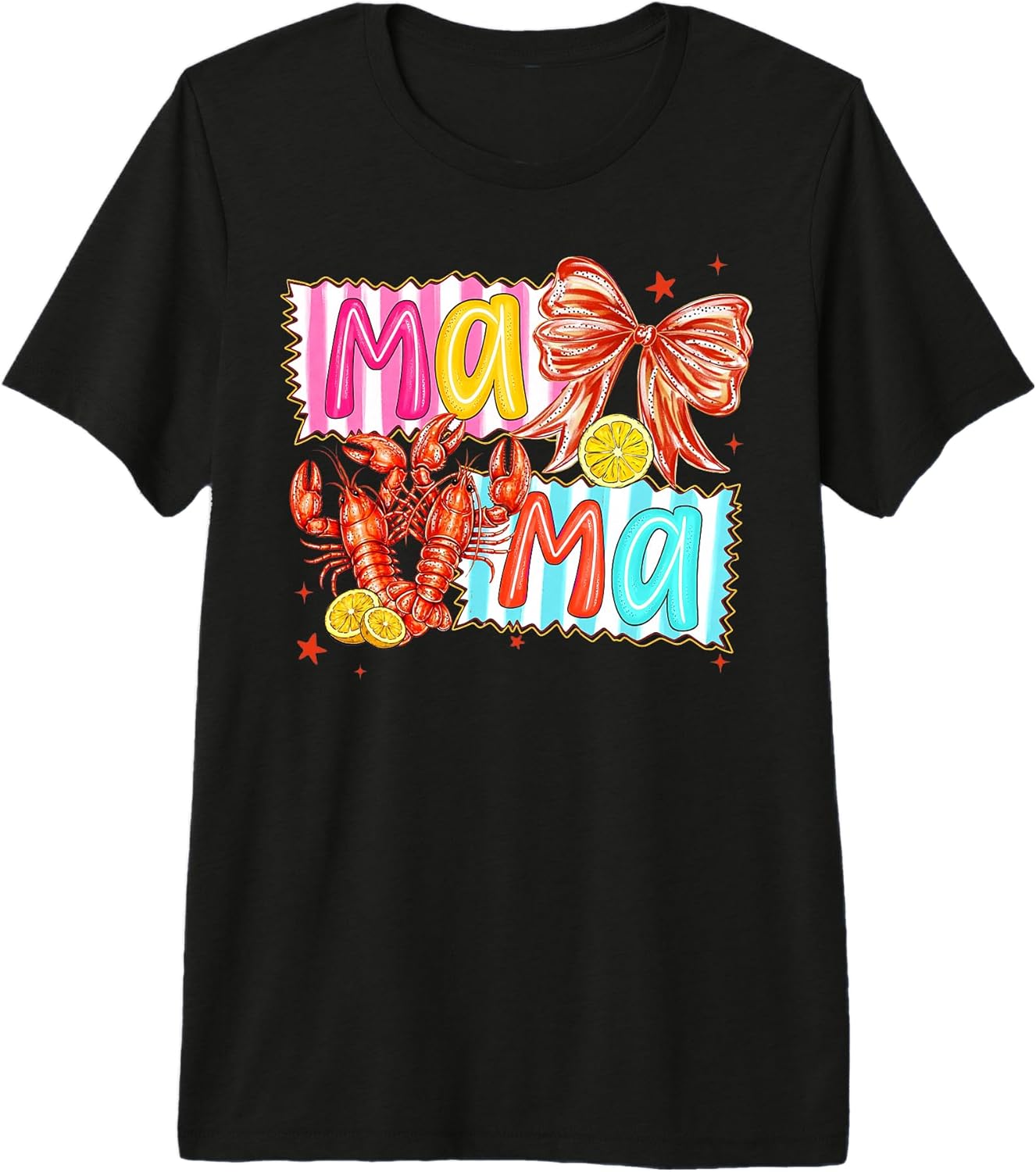 Funny Mama Crawfish Boil Retro Summer Coquette Bow