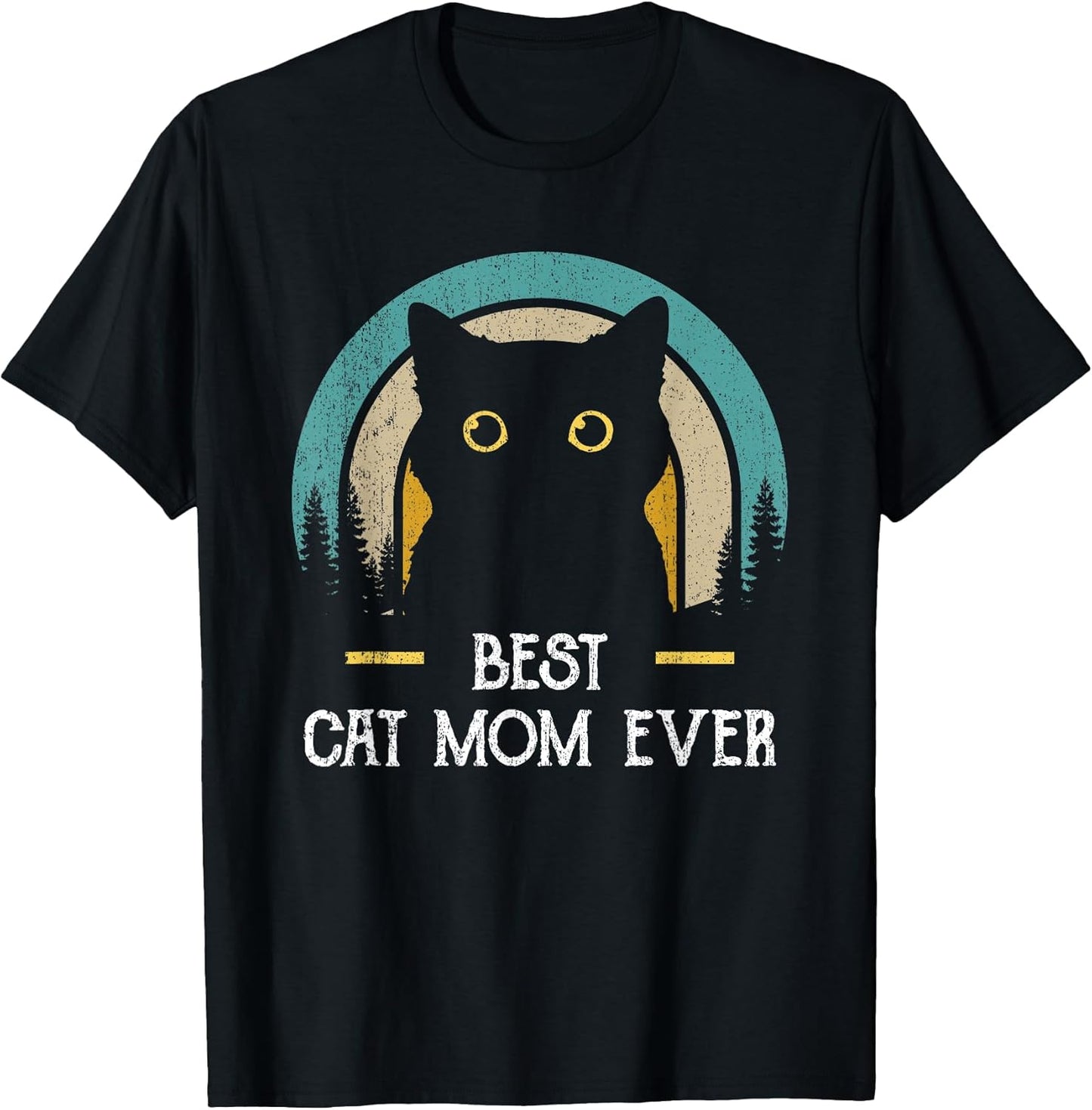 Mother's Day Cat Mommy Black Cat, Retro Best Cat Mom Ever T-Shirt