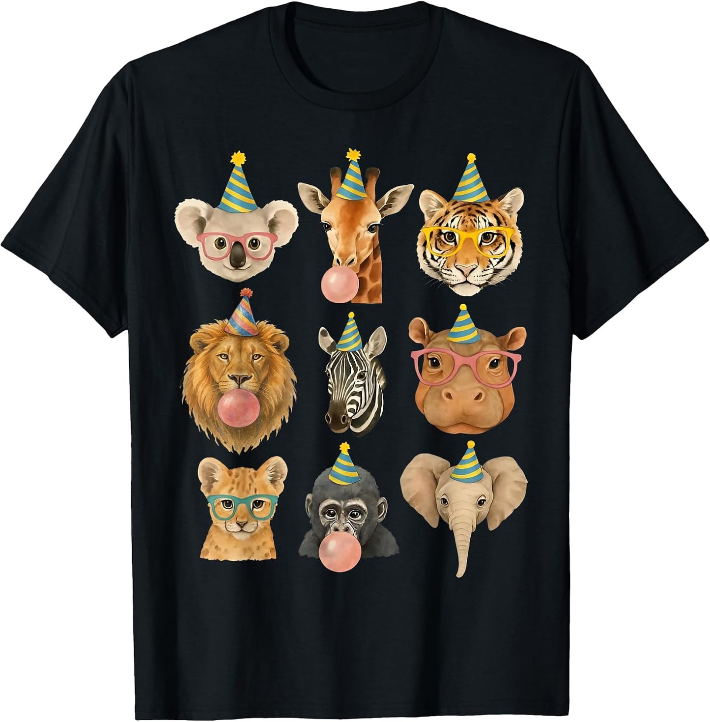 Cute Party Animals Birthday Wildlife Zoo Birthday Boys Kids T-Shirt