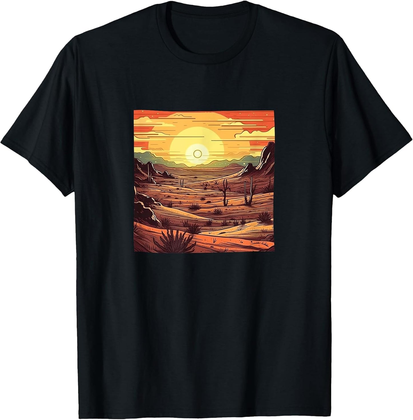 Desert Dunes At Sunset Vintage Landscape Merch