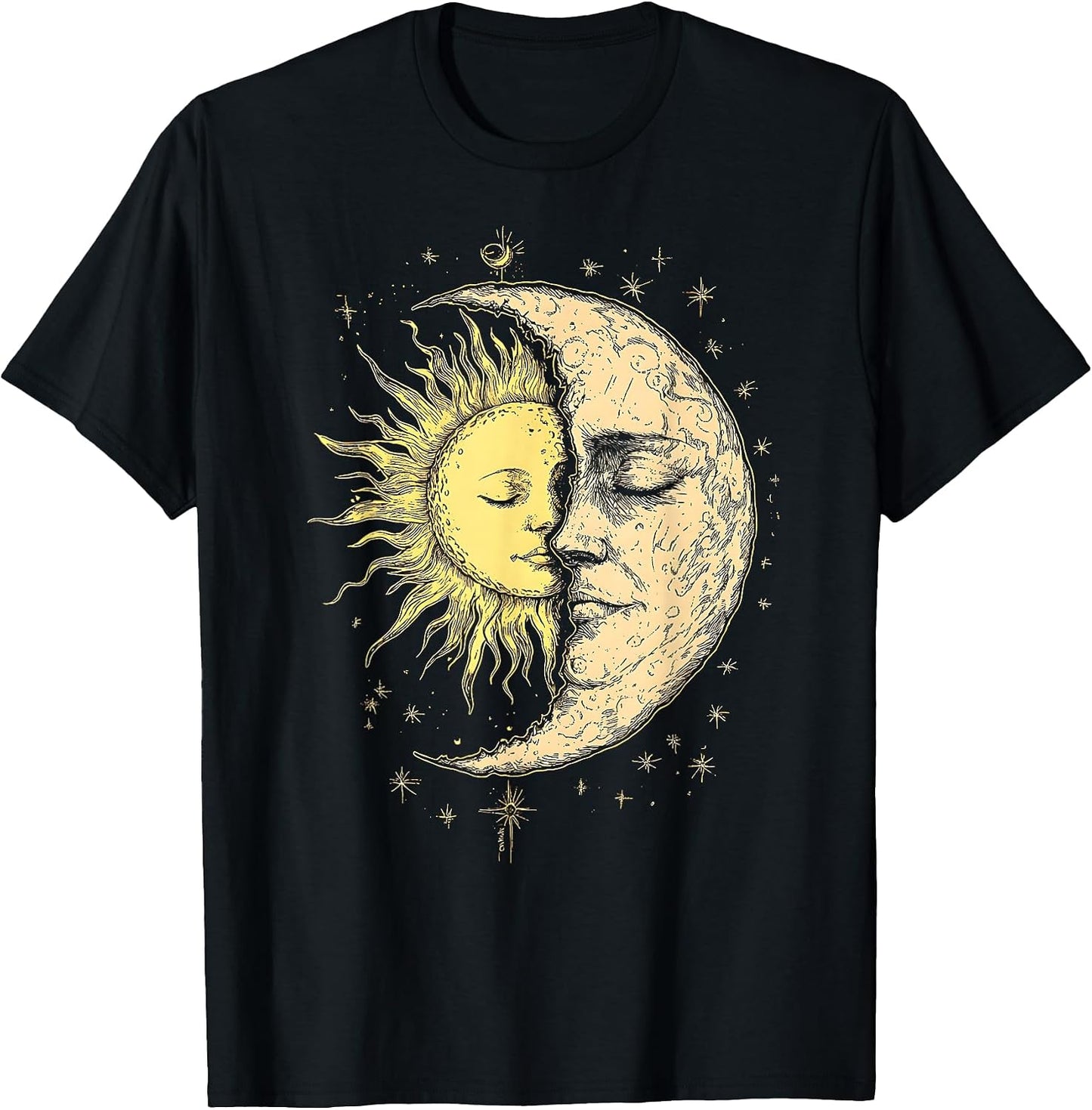 Boho Mystical Sun and Moon Aesthetic Celestial Vintage T-Shirt