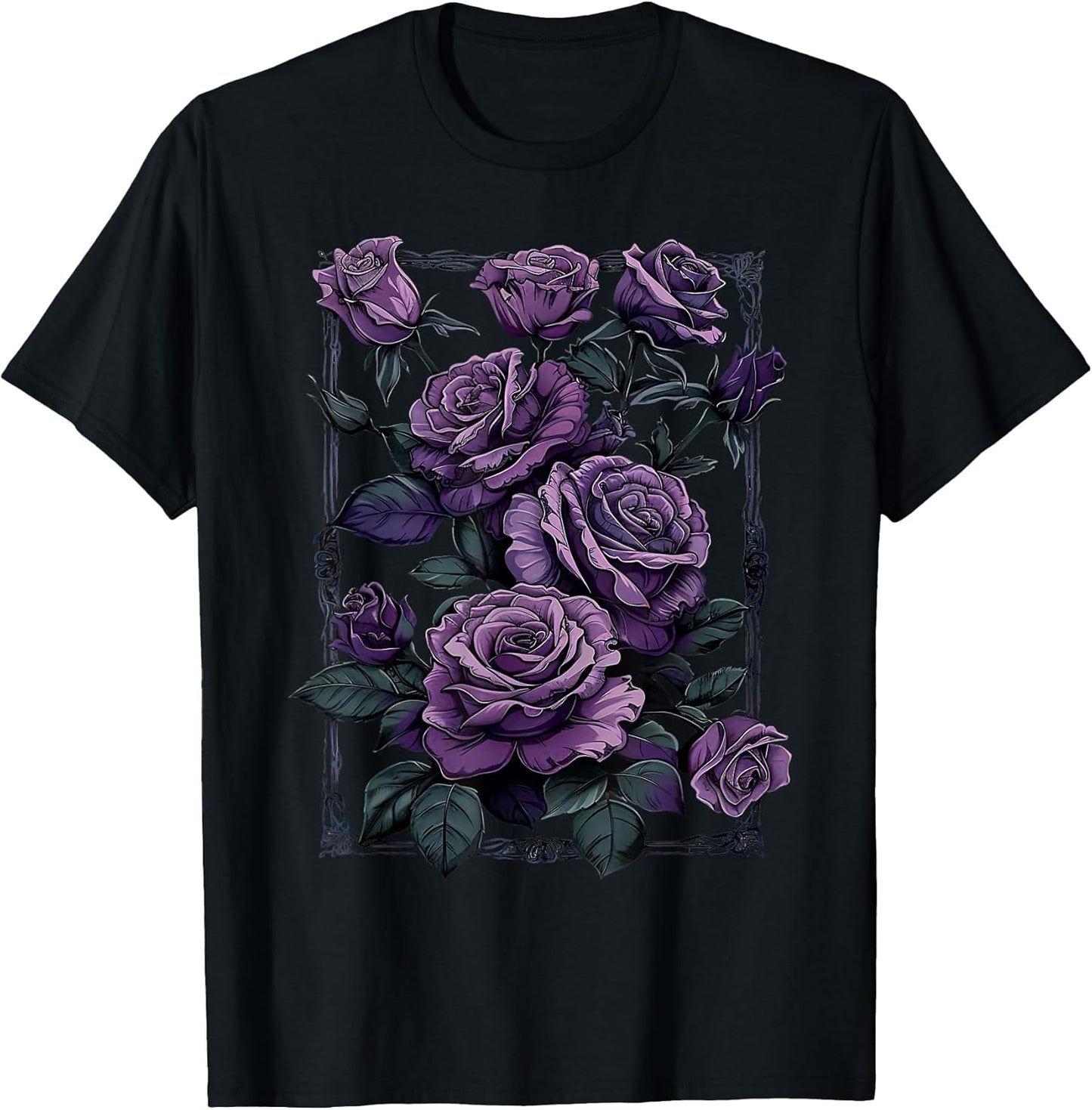 Vintage Purple Roses Flower Gothic Gardening