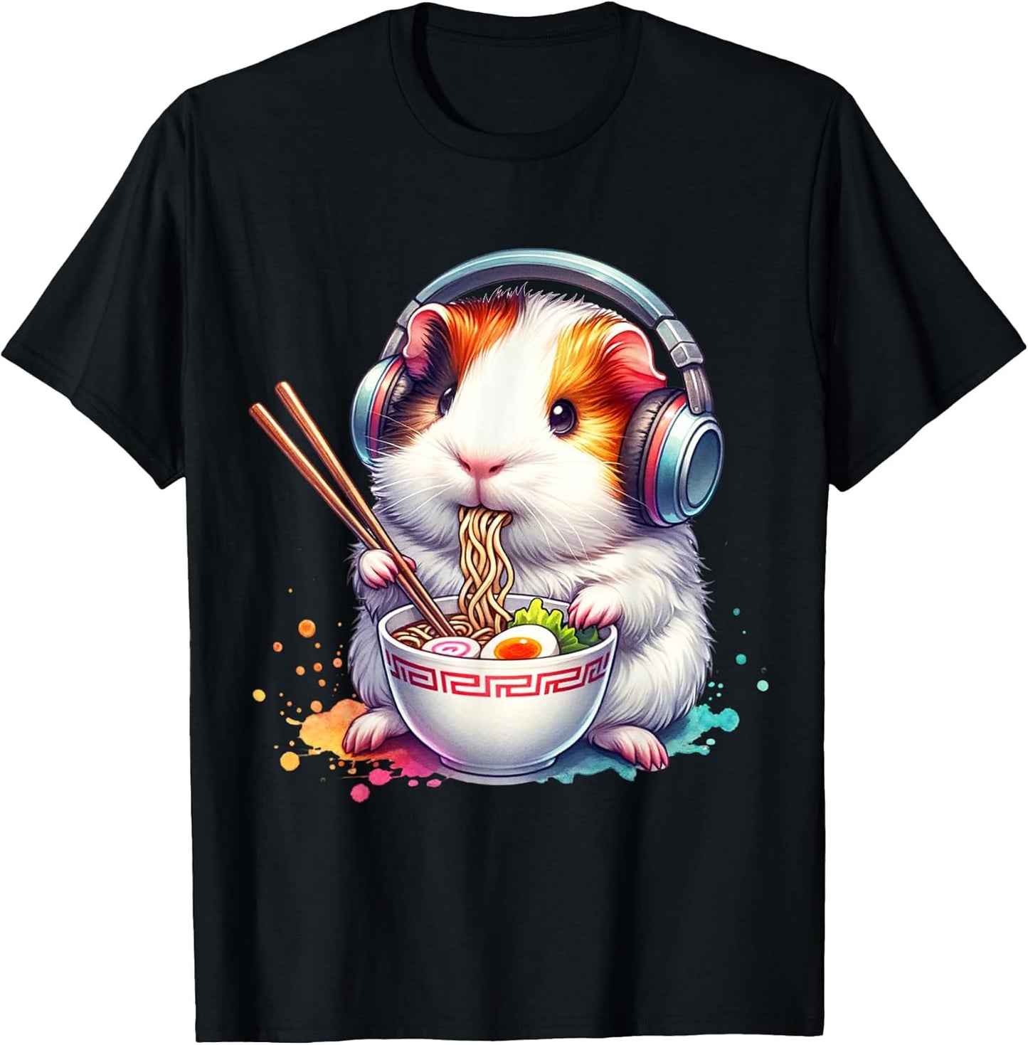Funny Guinea Pig, Ramen And Music Lover