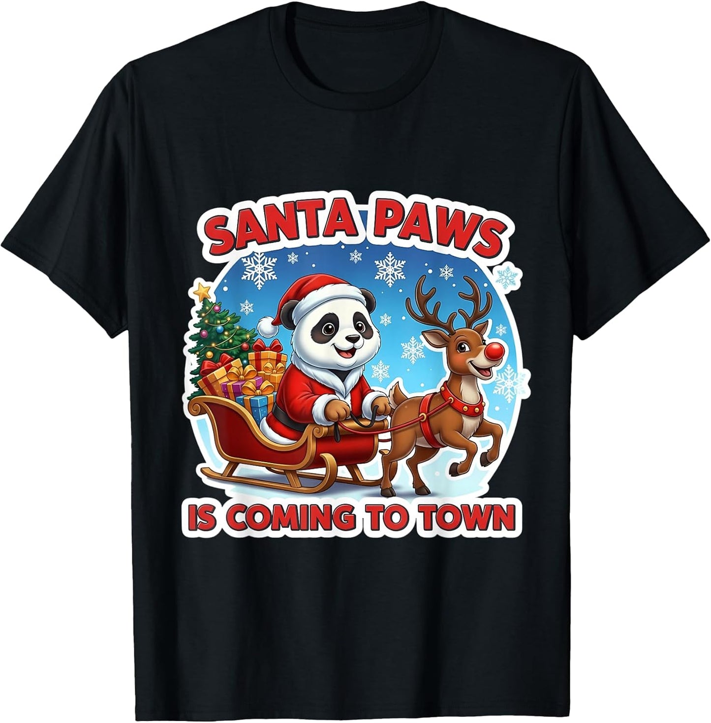 Santa Paws Is Coming To Town Christmas Panda Merch