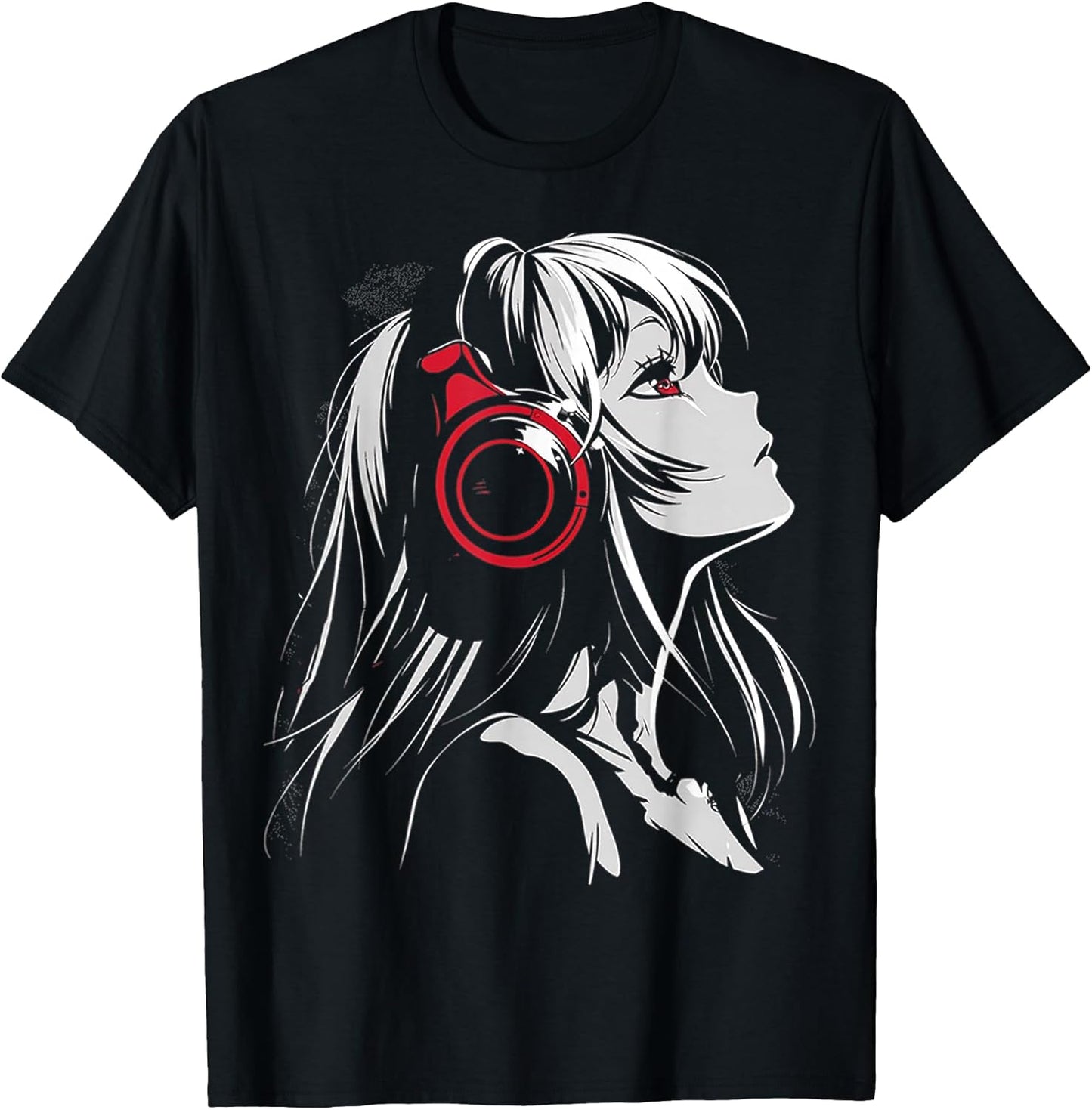 Anime Manga Motif Headphone Artwork Anime T-Shirt